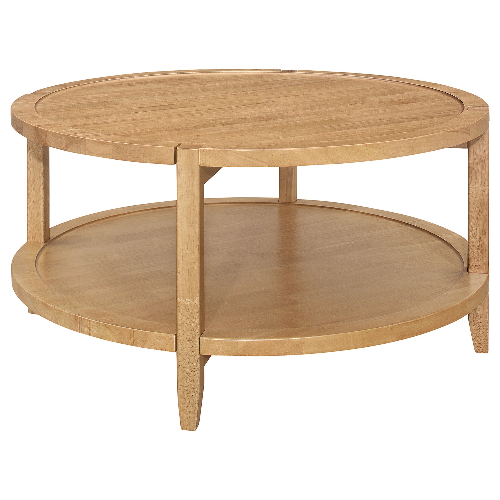 Camillo 2-piece Round Coffee and End Table Set Maple - Tampa Furniture Outlet