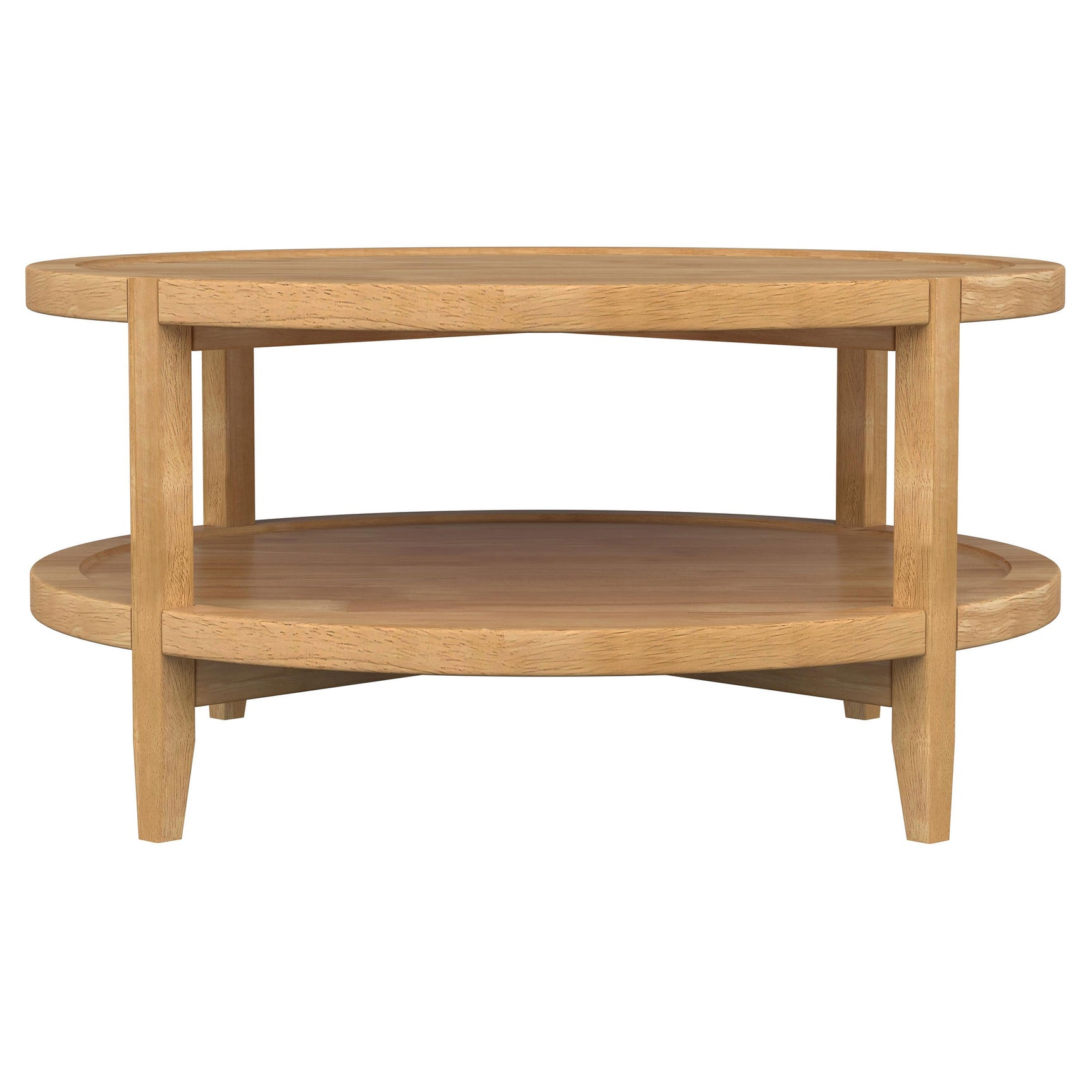 Camillo Round Solid Wood Coffee Table Maple Brown - Tampa Furniture Outlet