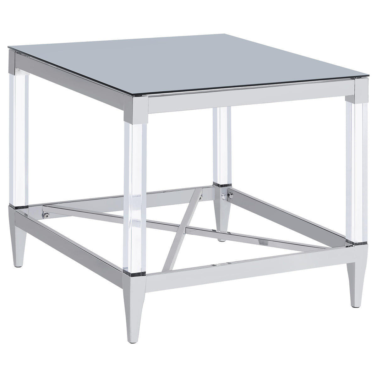 Lindley 2-piece Square Coffee and End Table Set Chrome