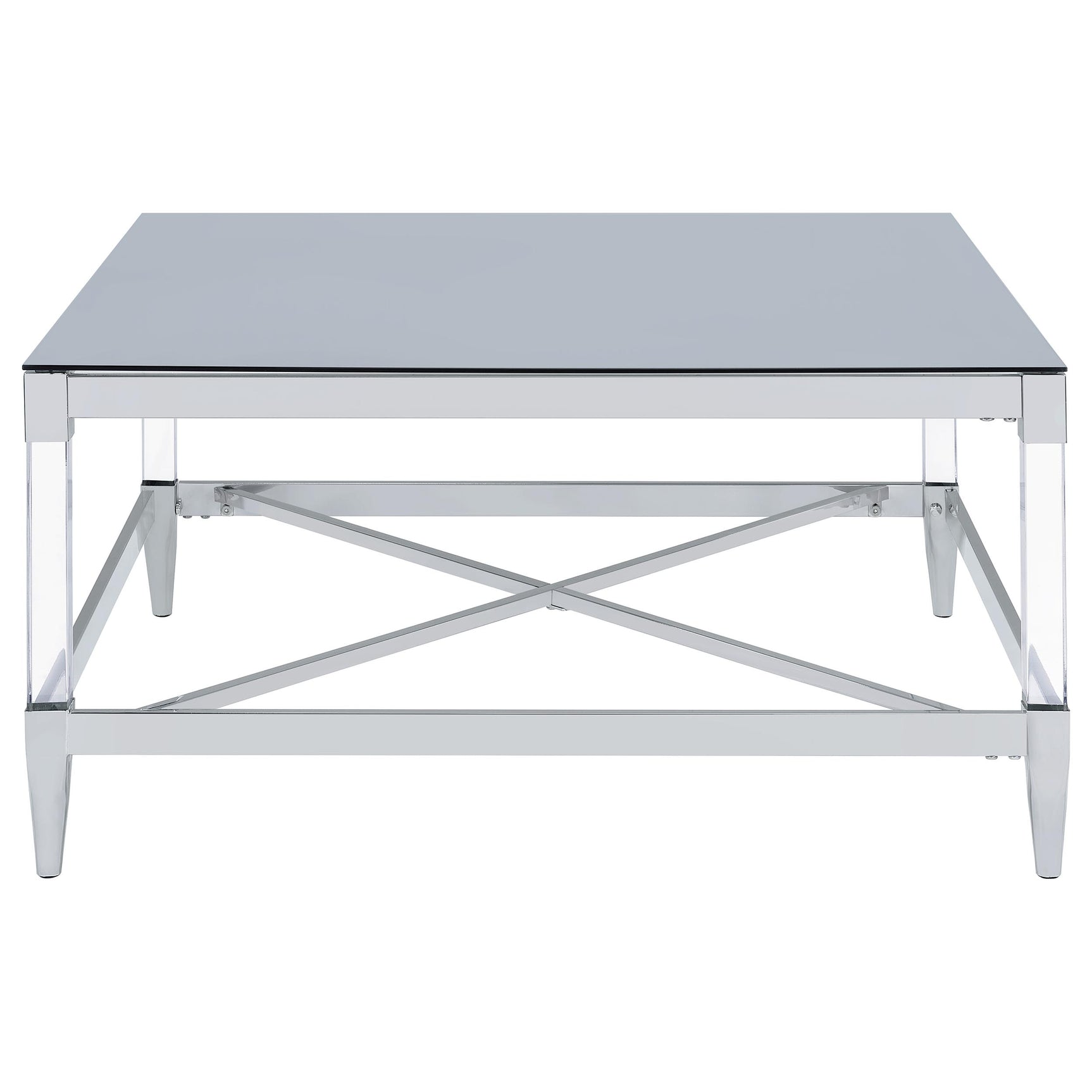 Lindley 2-piece Square Coffee and End Table Set Chrome - Tampa Furniture Outlet
