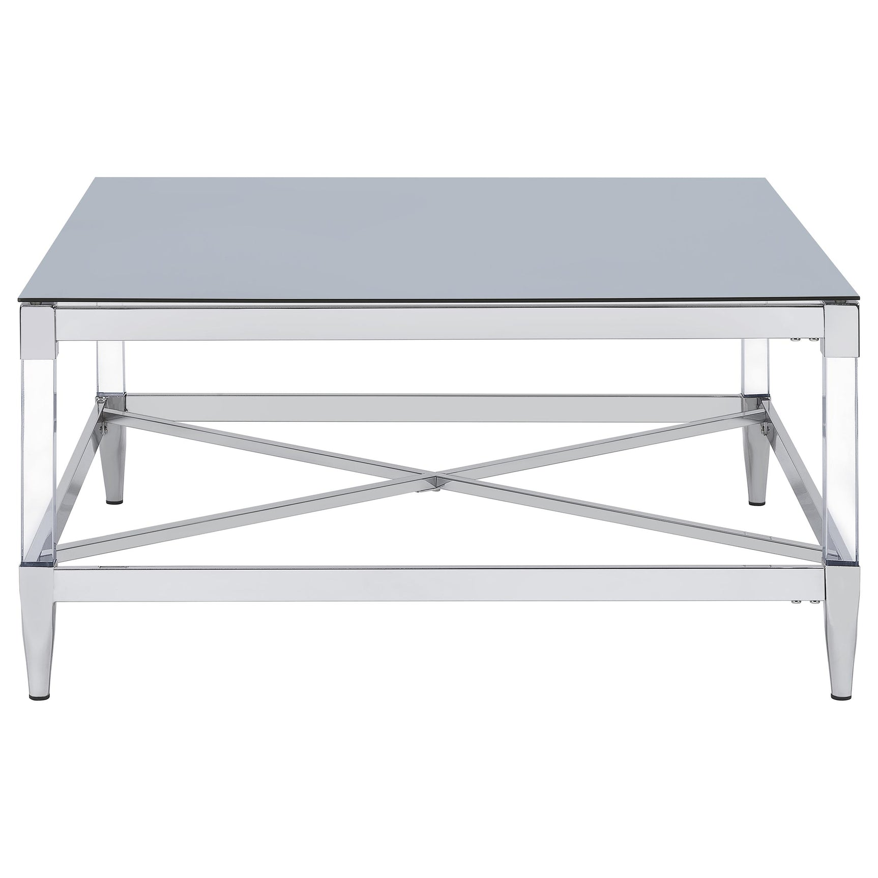 Lindley 2-piece Square Coffee and End Table Set Chrome - Tampa Furniture Outlet