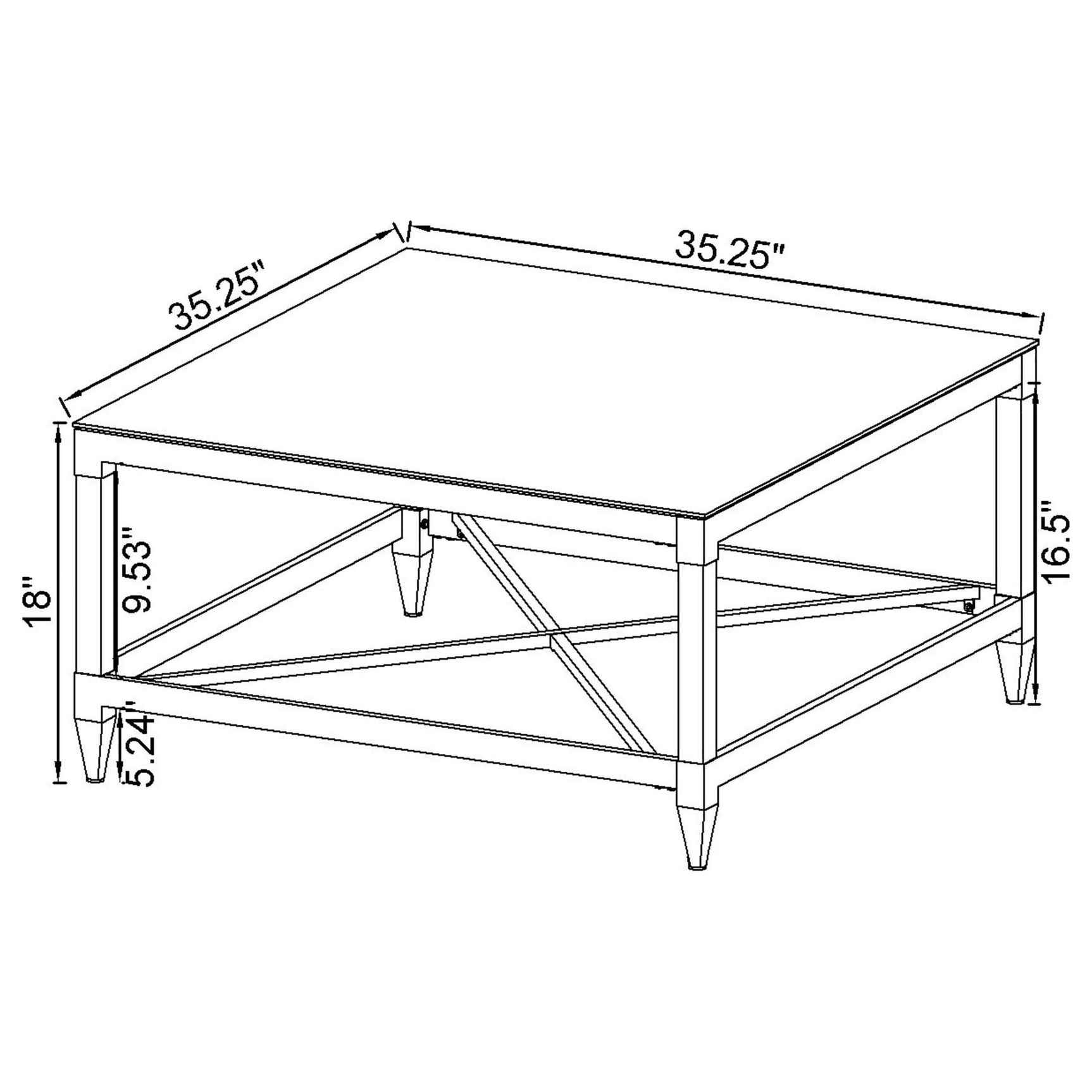 Lindley 2-piece Square Coffee and End Table Set Chrome - Tampa Furniture Outlet