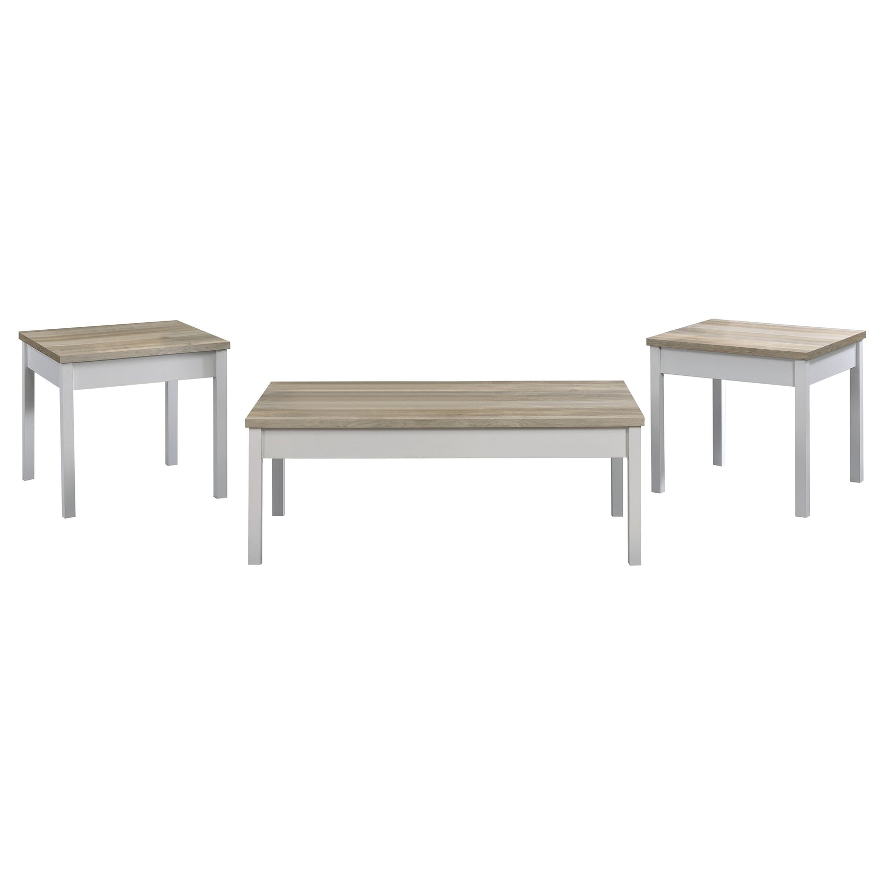 Stacie 3-piece Coffee Table Set Distressed Pine and White - Tampa Furniture Outlet