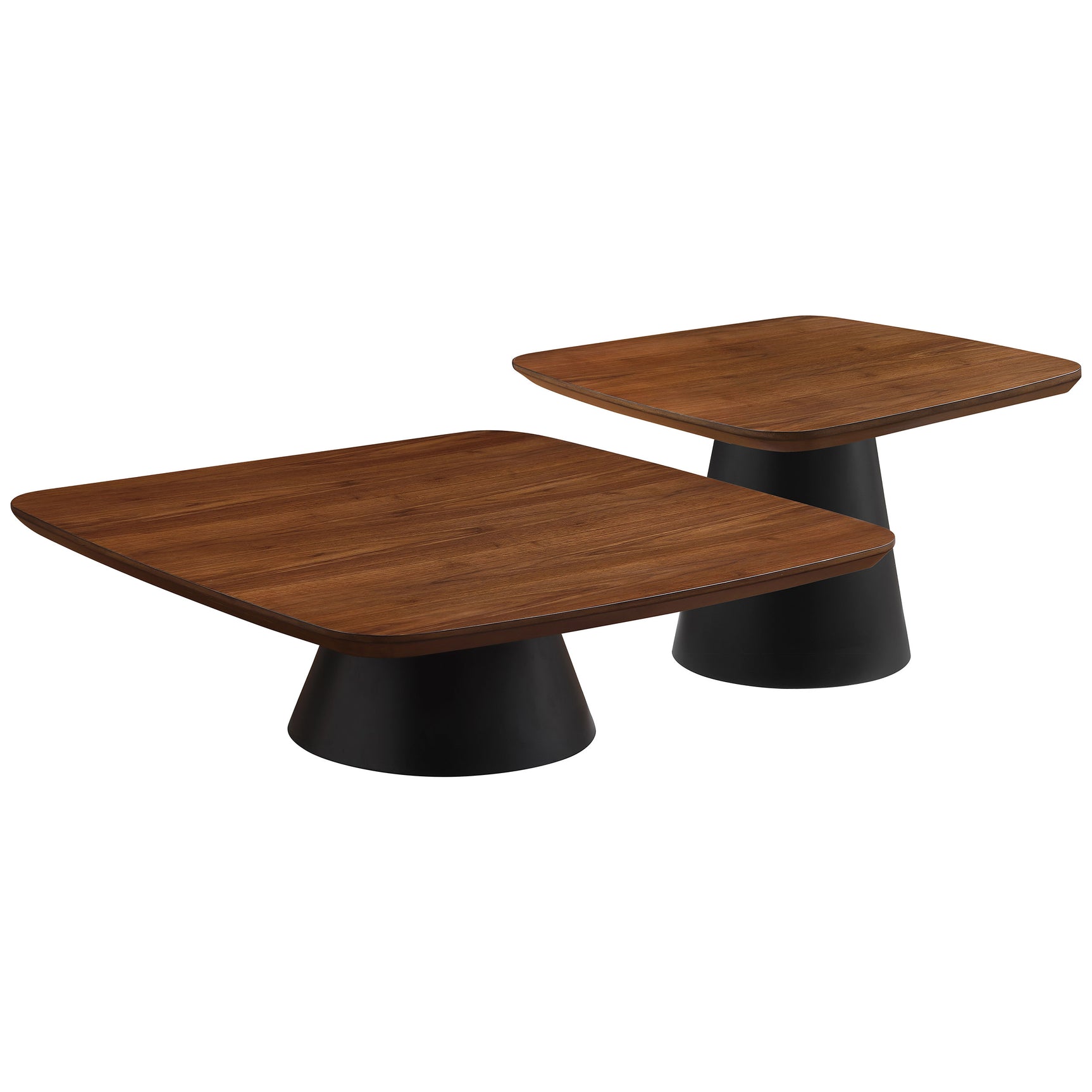 Eason 2-piece Coffee Table Set Walnut and Black - Tampa Furniture Outlet