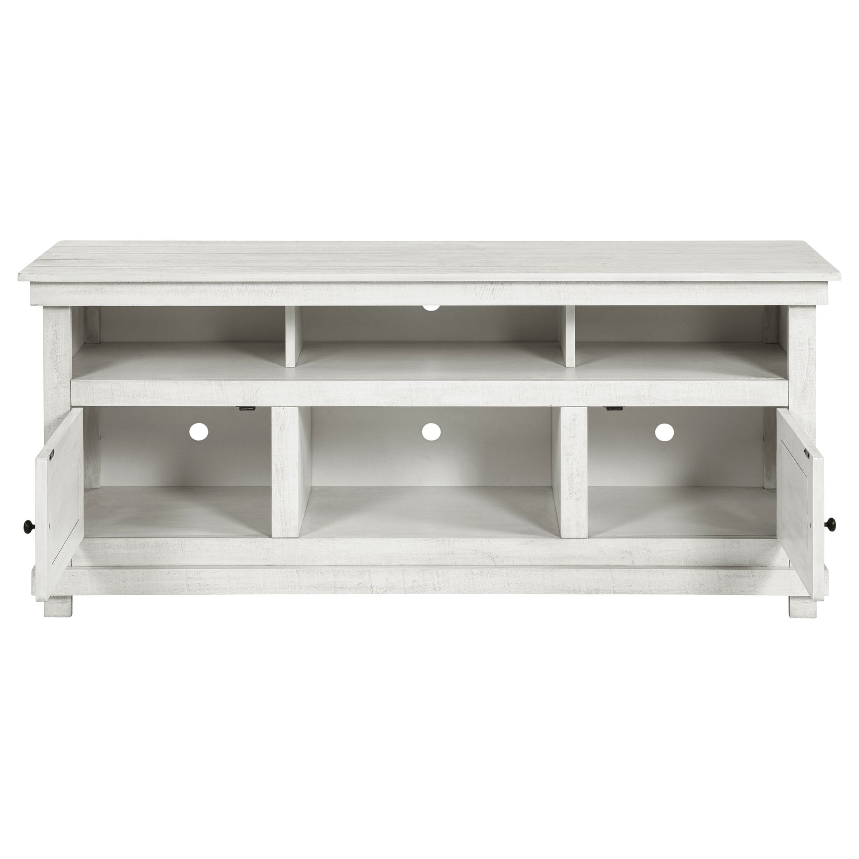 Payne 60-inch TV Stand Media Console Distressed White - Tampa Furniture Outlet