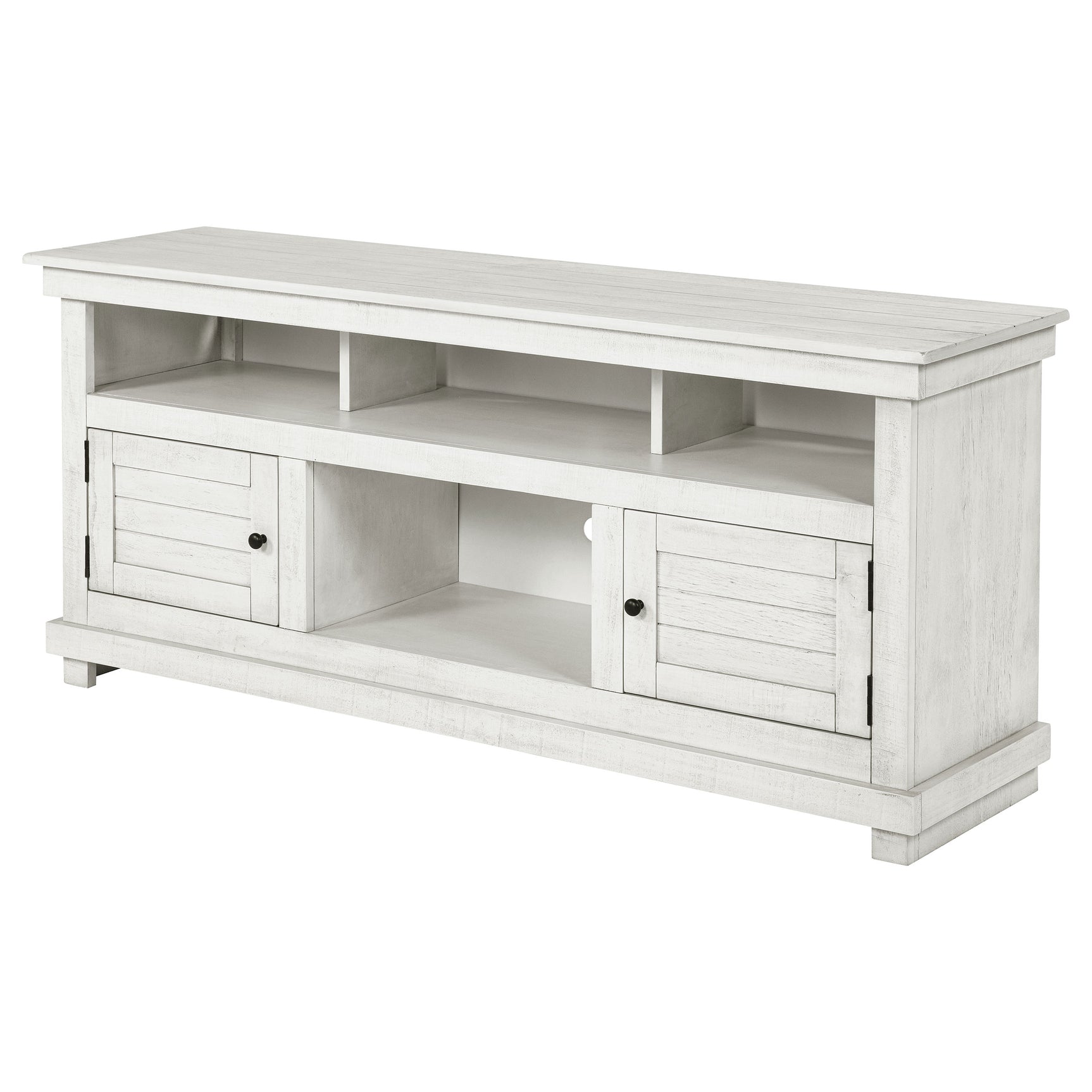 Payne 60-inch TV Stand Media Console Distressed White - Tampa Furniture Outlet