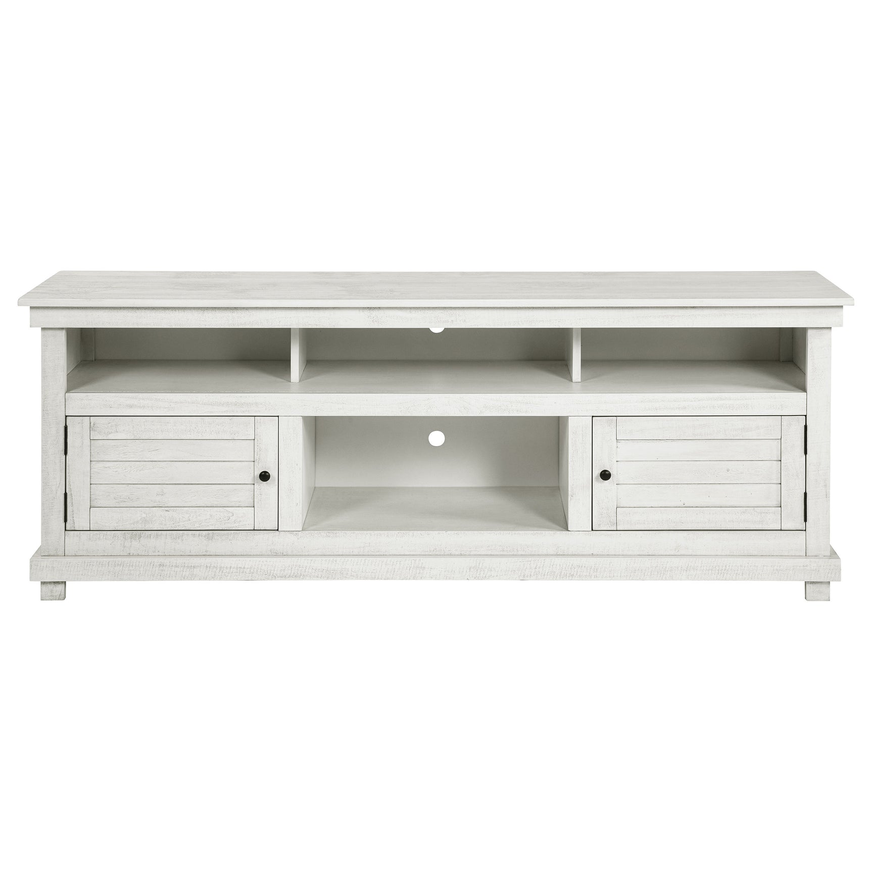 Payne 70-inch TV Stand Media Console Distressed White - Tampa Furniture Outlet