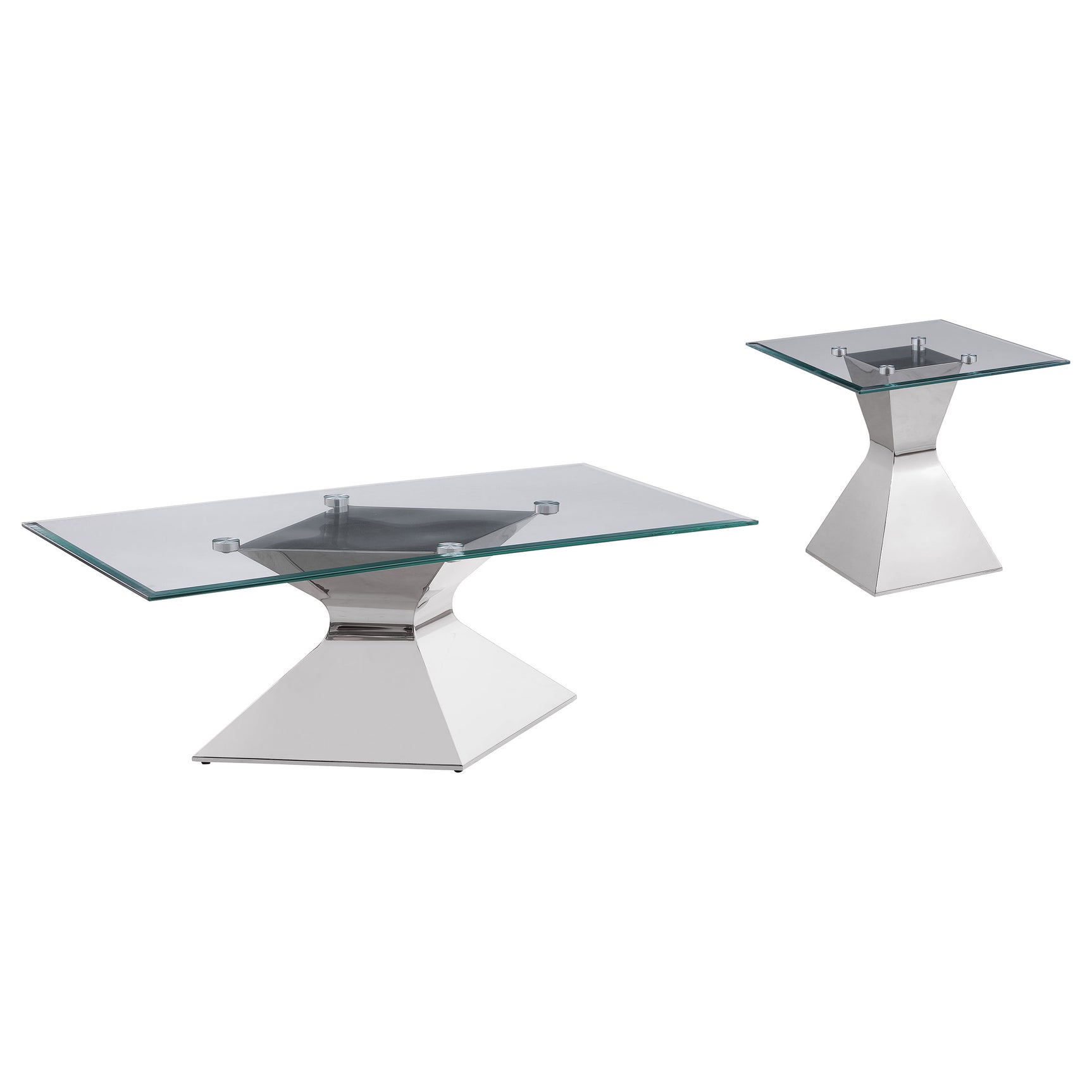 Jenny 2-piece Rectangular Coffee and End Table Set Chrome - Tampa Furniture Outlet