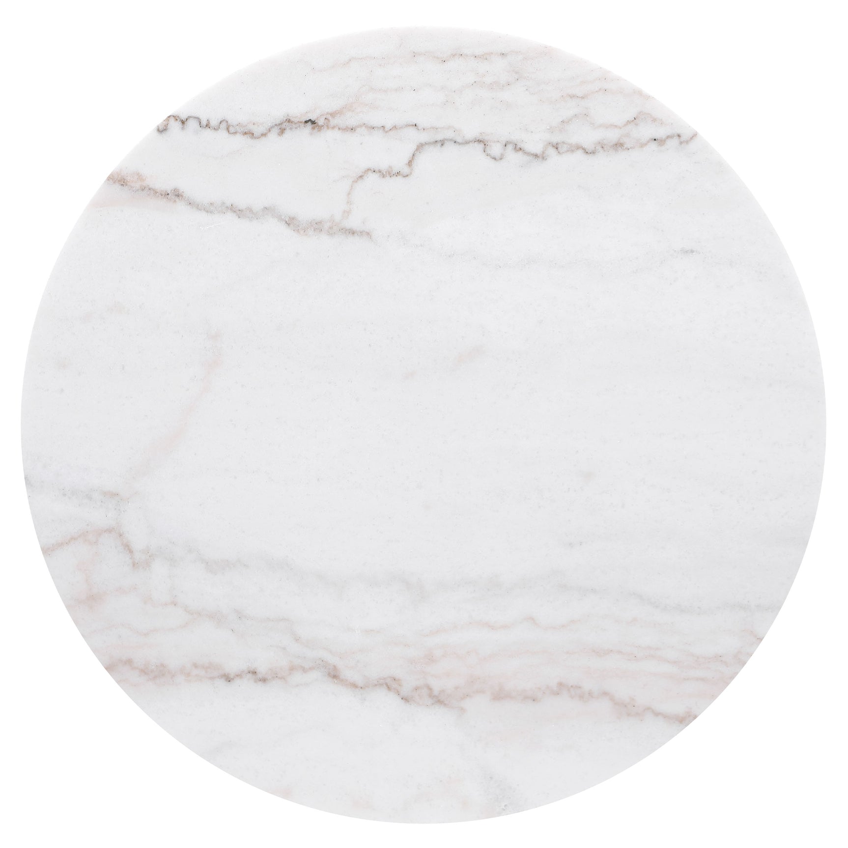 Jason Round White Marble Top Side End Table Charcoal - Tampa Furniture Outlet