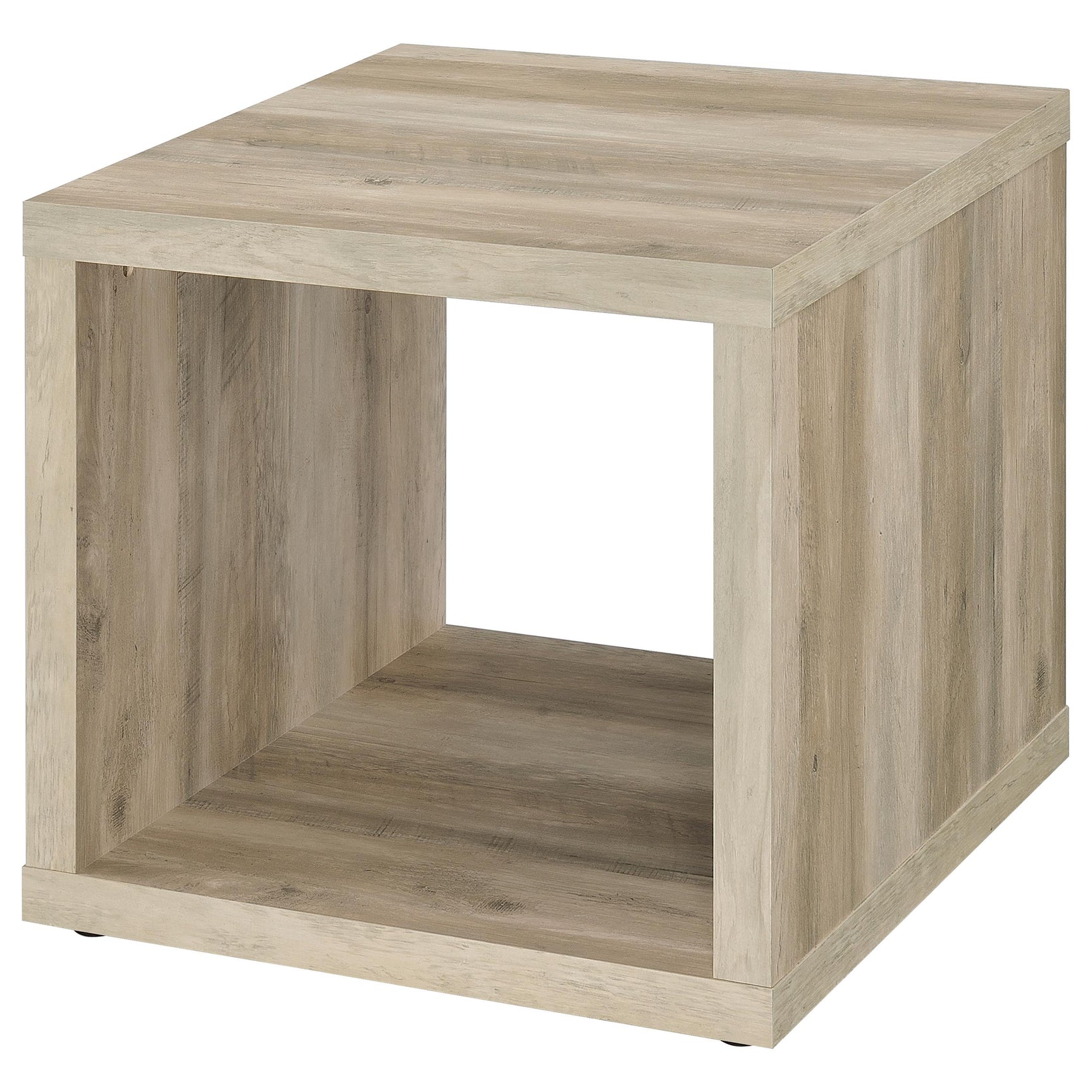 Frisco Square Engineered Wood Side End Table Distressed Pine - Tampa Furniture Outlet