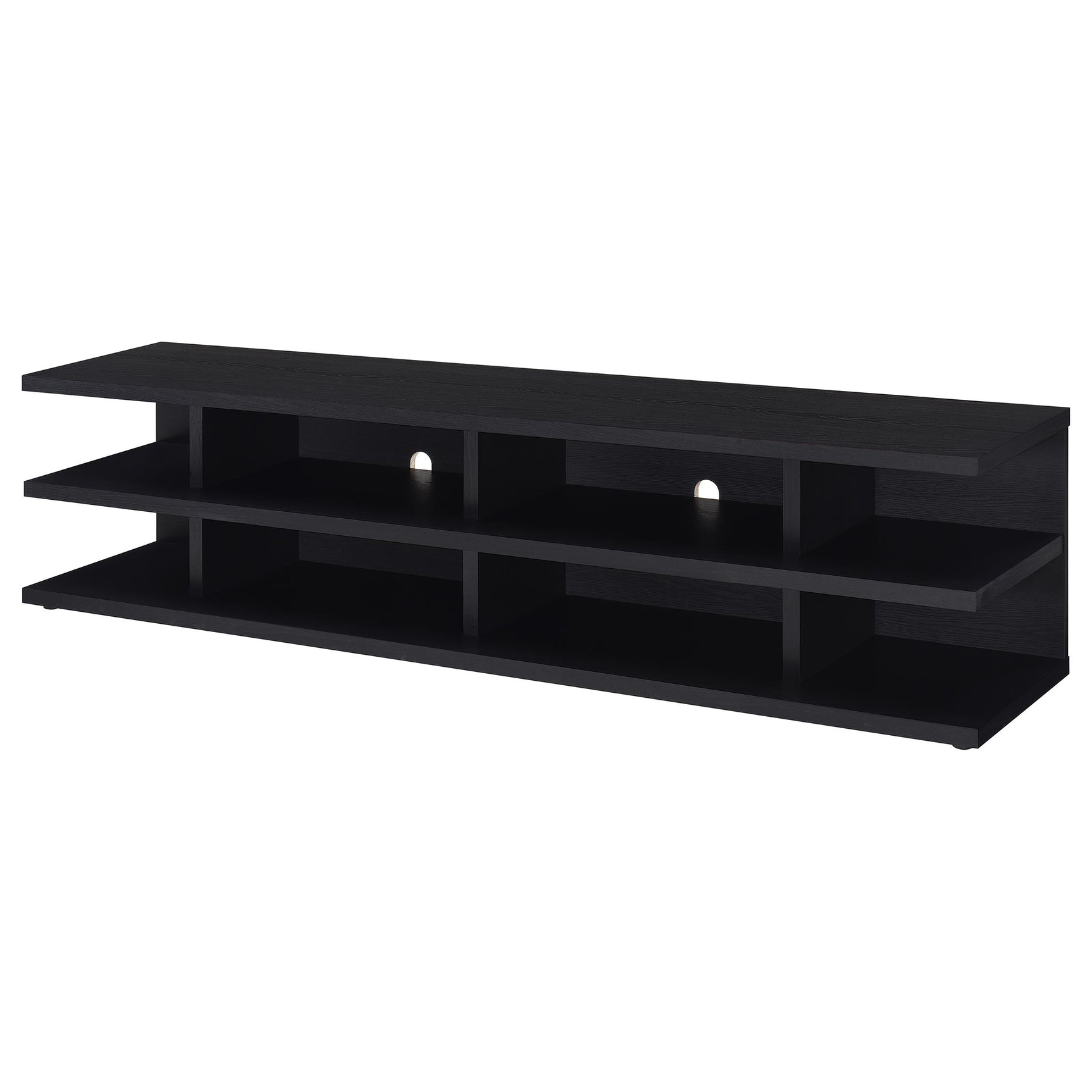 Cartmill 78-inch 2-tier TV Stand Media Console Black - Tampa Furniture Outlet