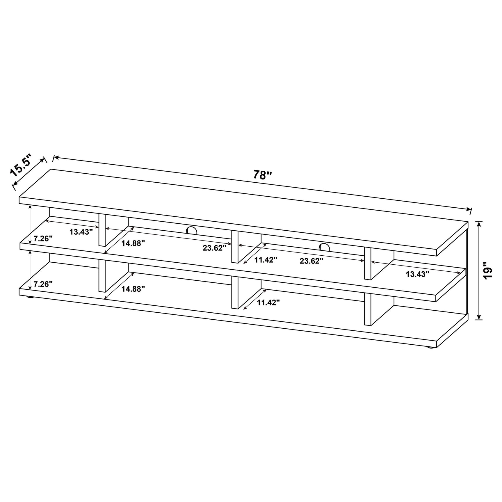 Cartmill 78-inch 2-tier TV Stand Media Console Mango - Tampa Furniture Outlet