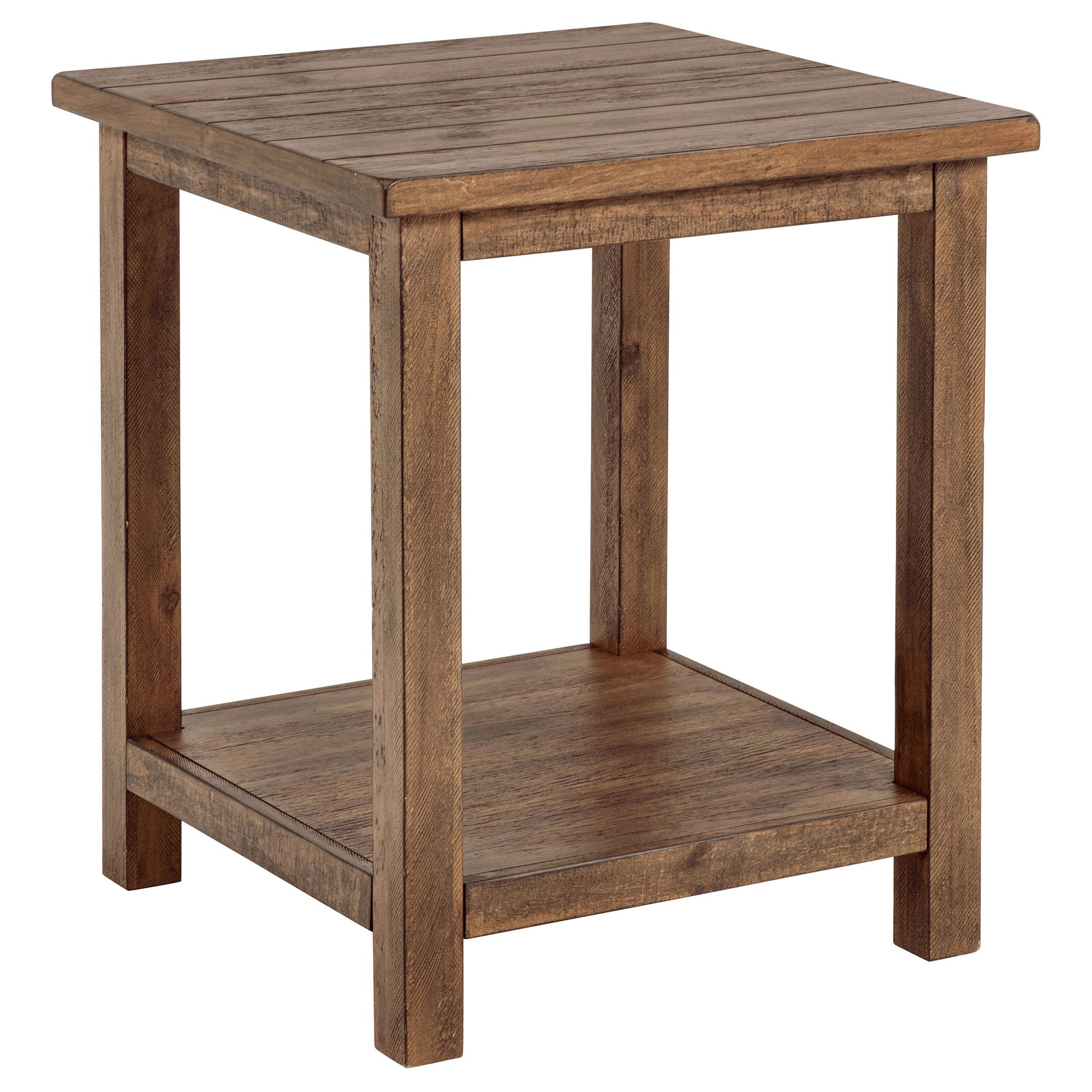 Tampa Furniture Outlet - Coaster - Payne Wood End Table with Shelf Distressed Brown - 710546