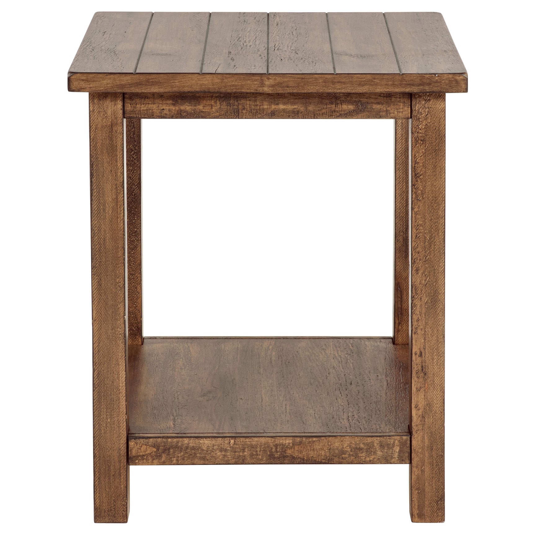 Payne Wood End Table with Shelf Distressed Brown - Tampa Furniture Outlet