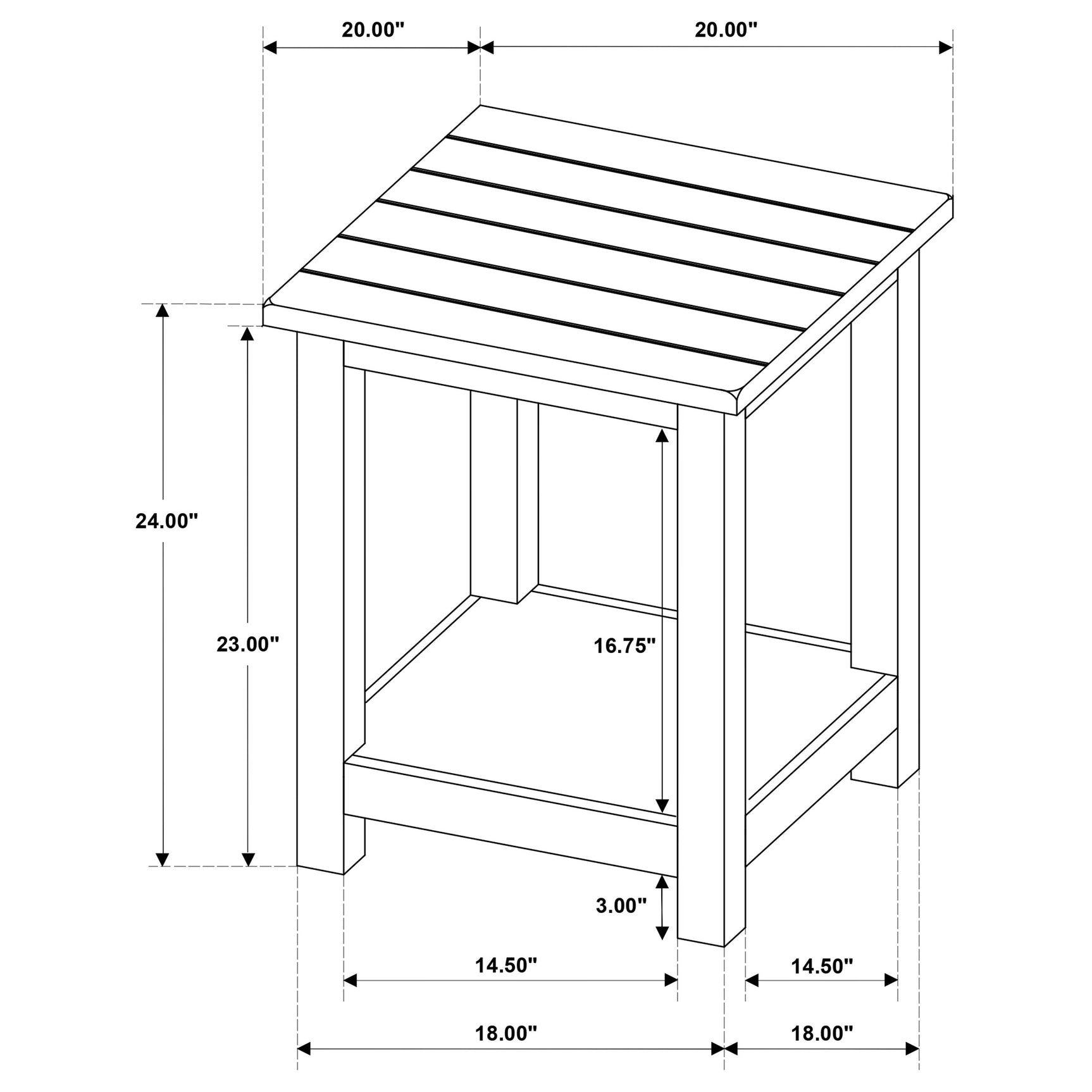 Payne Wood End Table with Shelf Distressed Brown - Tampa Furniture Outlet
