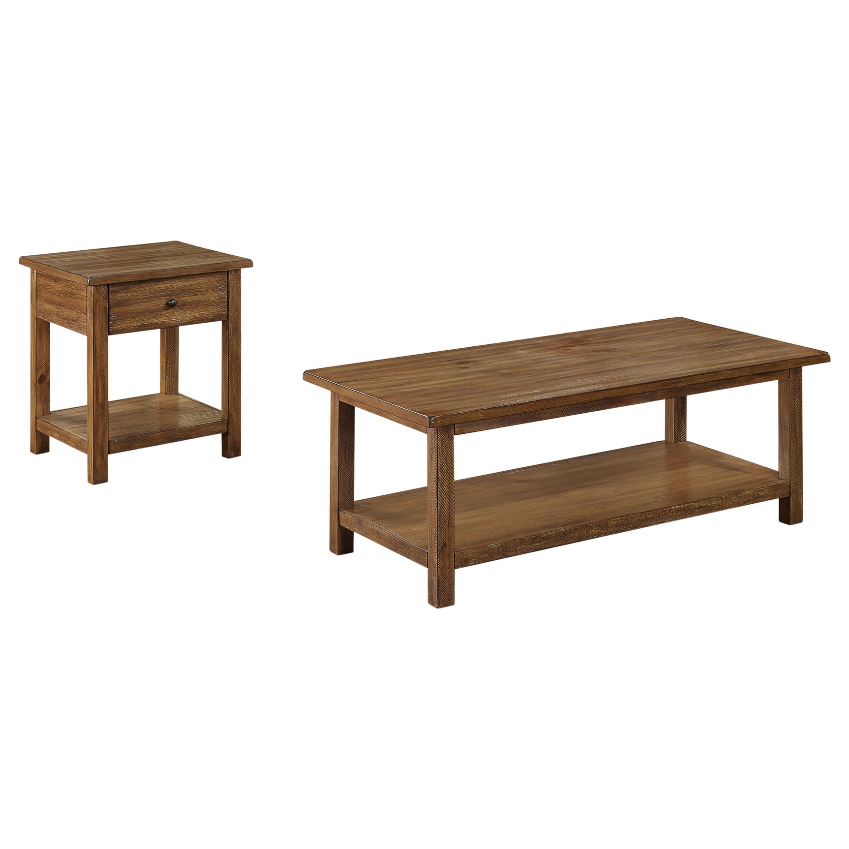 Payne 2-piece Coffee and 1-drawer End Table Set Brown - Tampa Furniture Outlet
