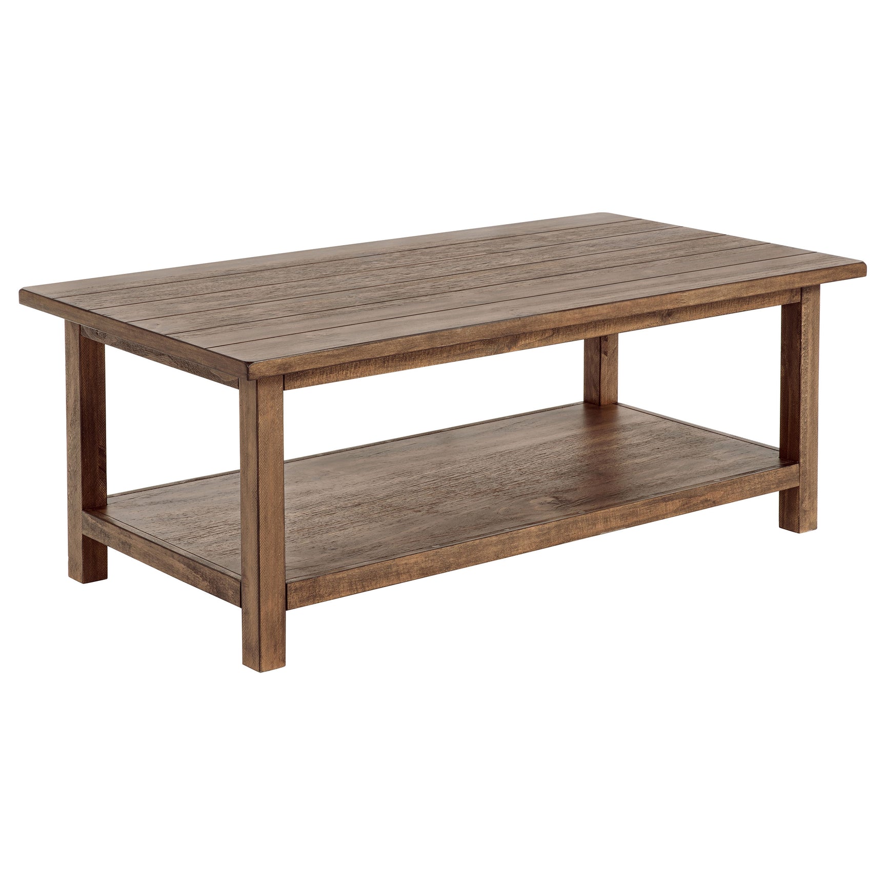 Tampa Furniture Outlet - Coaster - Payne Wood Coffee Table with Shelf Distressed Brown - 710548