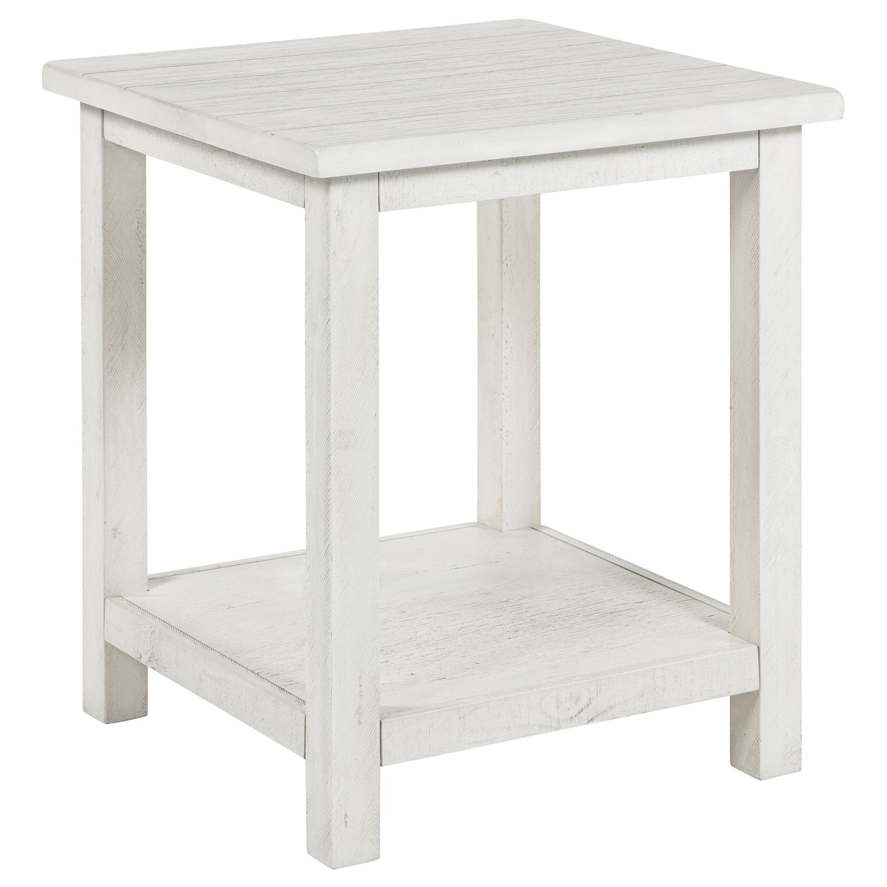 Tampa Furniture Outlet - Coaster - Payne Wood End Table with Shelf Distressed White - 710556