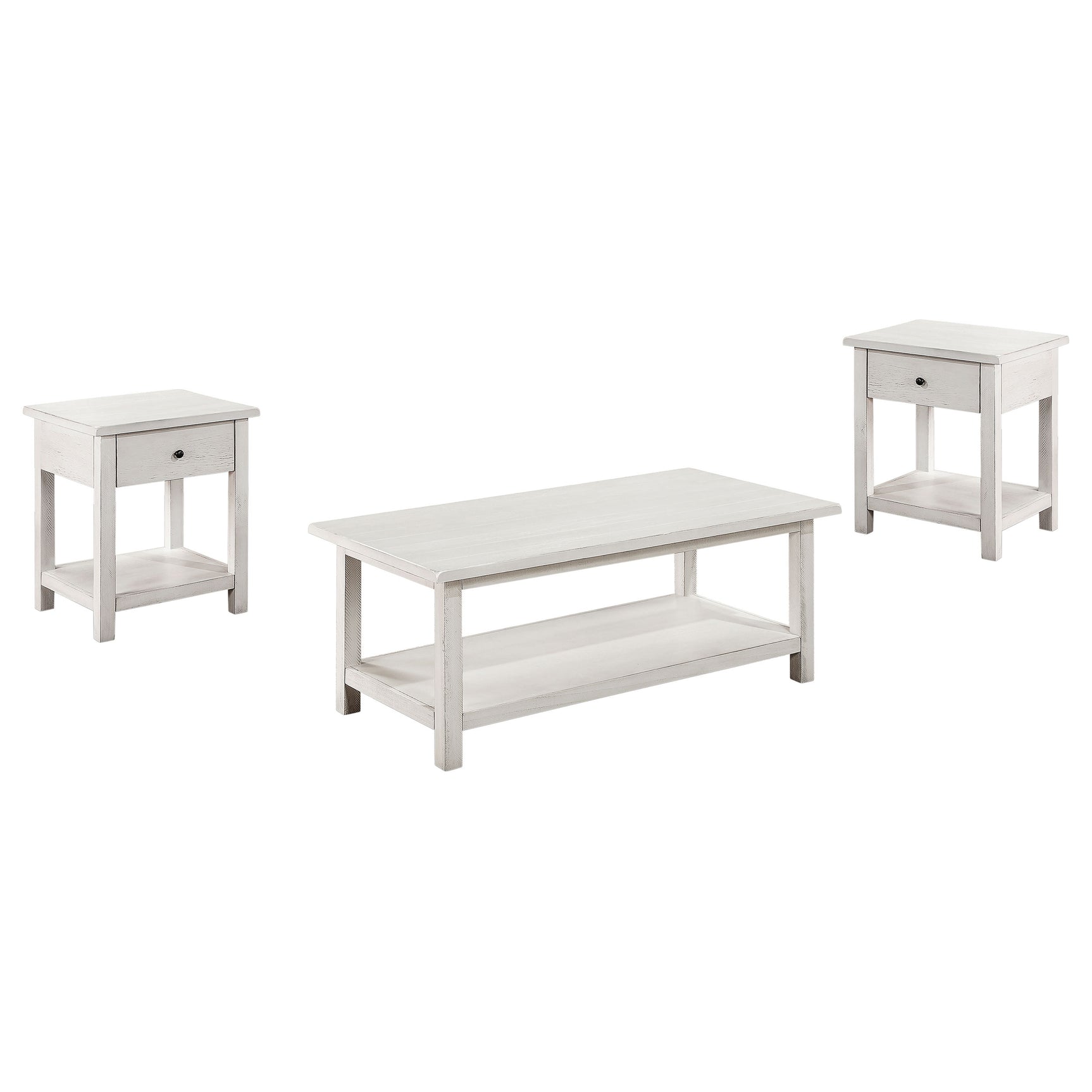 Payne 3-piece Coffee and 1-drawer End Table Set White - Tampa Furniture Outlet