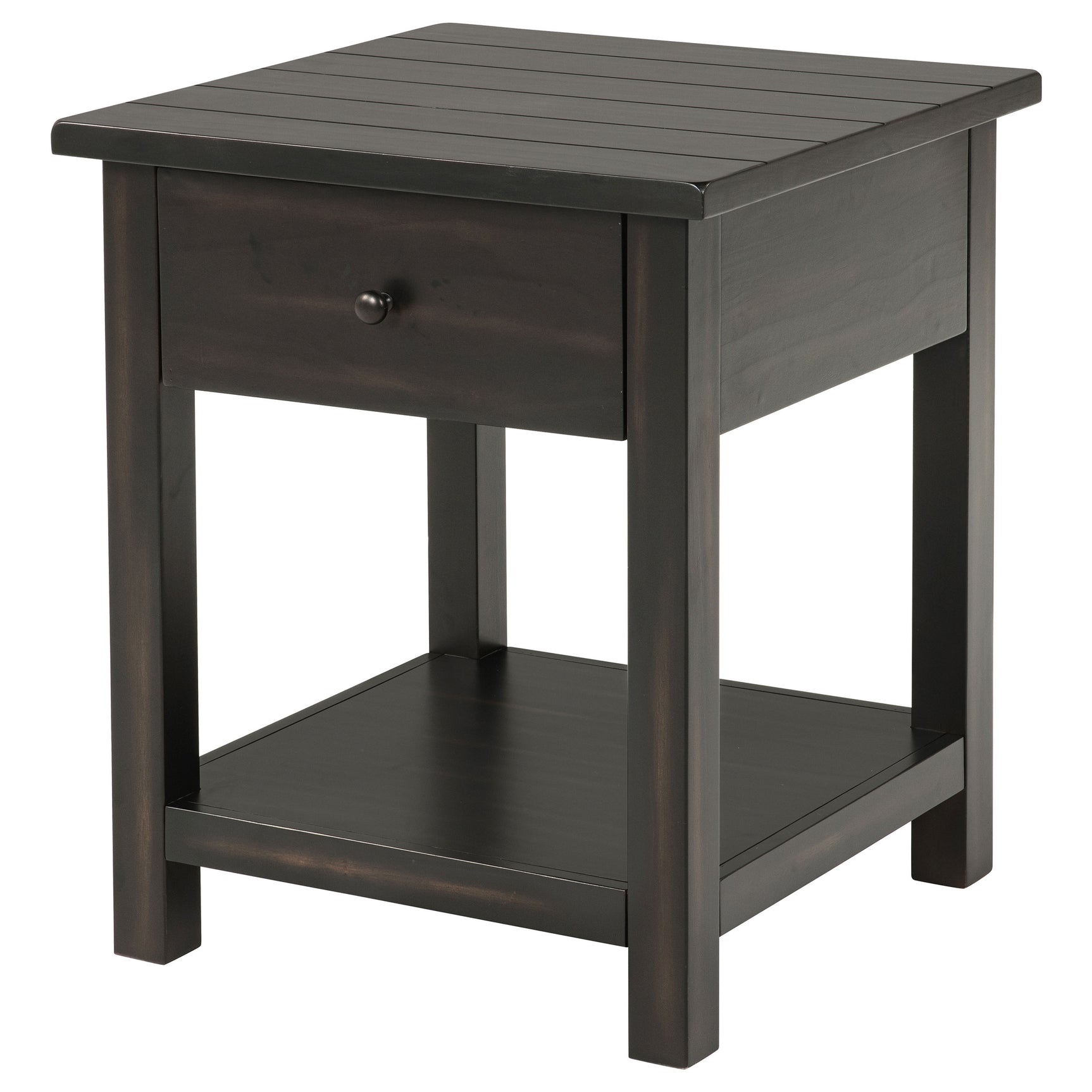 Payne 1-drawer Wood End Table with Shelf Distressed Java - Tampa Furniture Outlet
