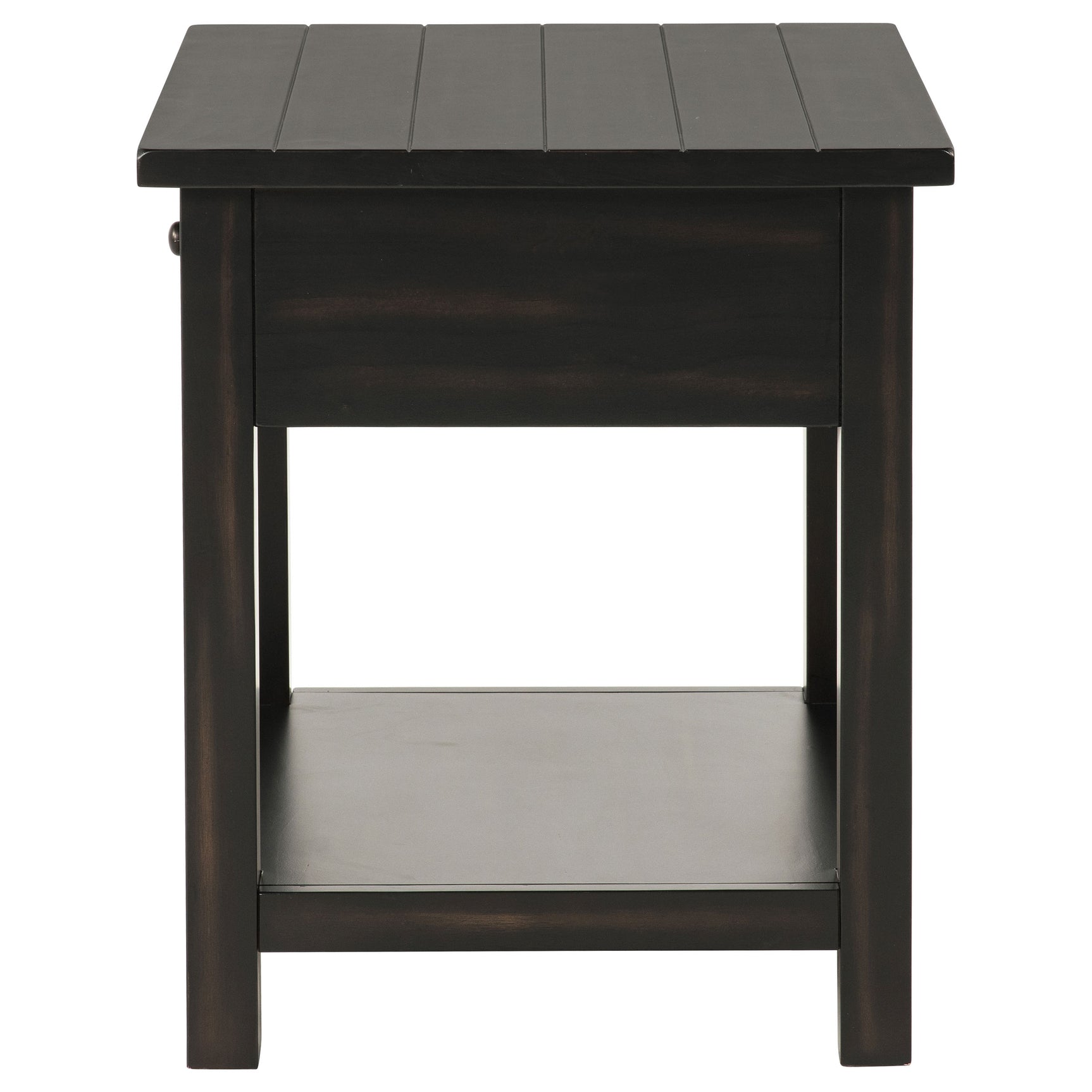 Payne 1-drawer Wood End Table with Shelf Distressed Java