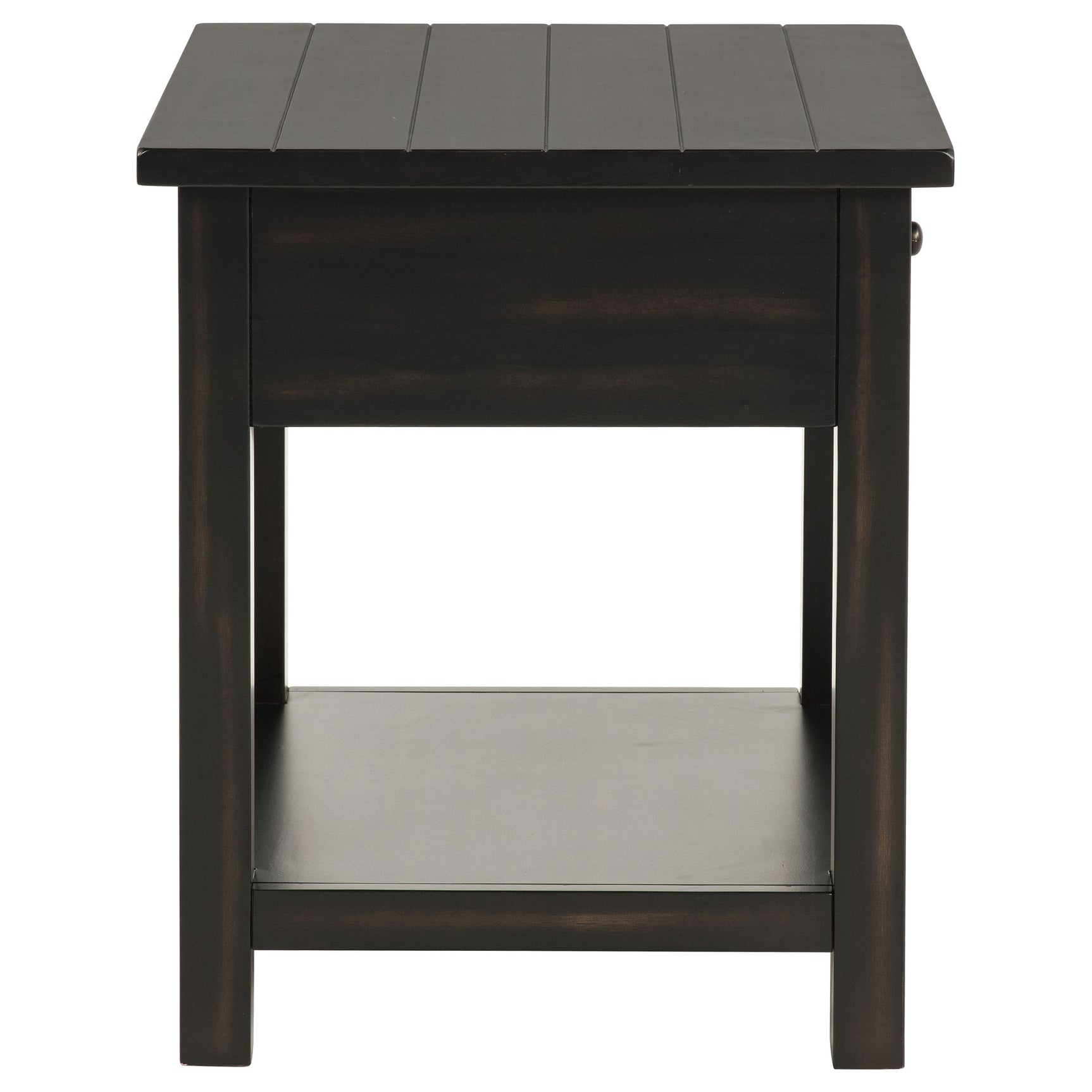 Payne 1-drawer Wood End Table with Shelf Distressed Java