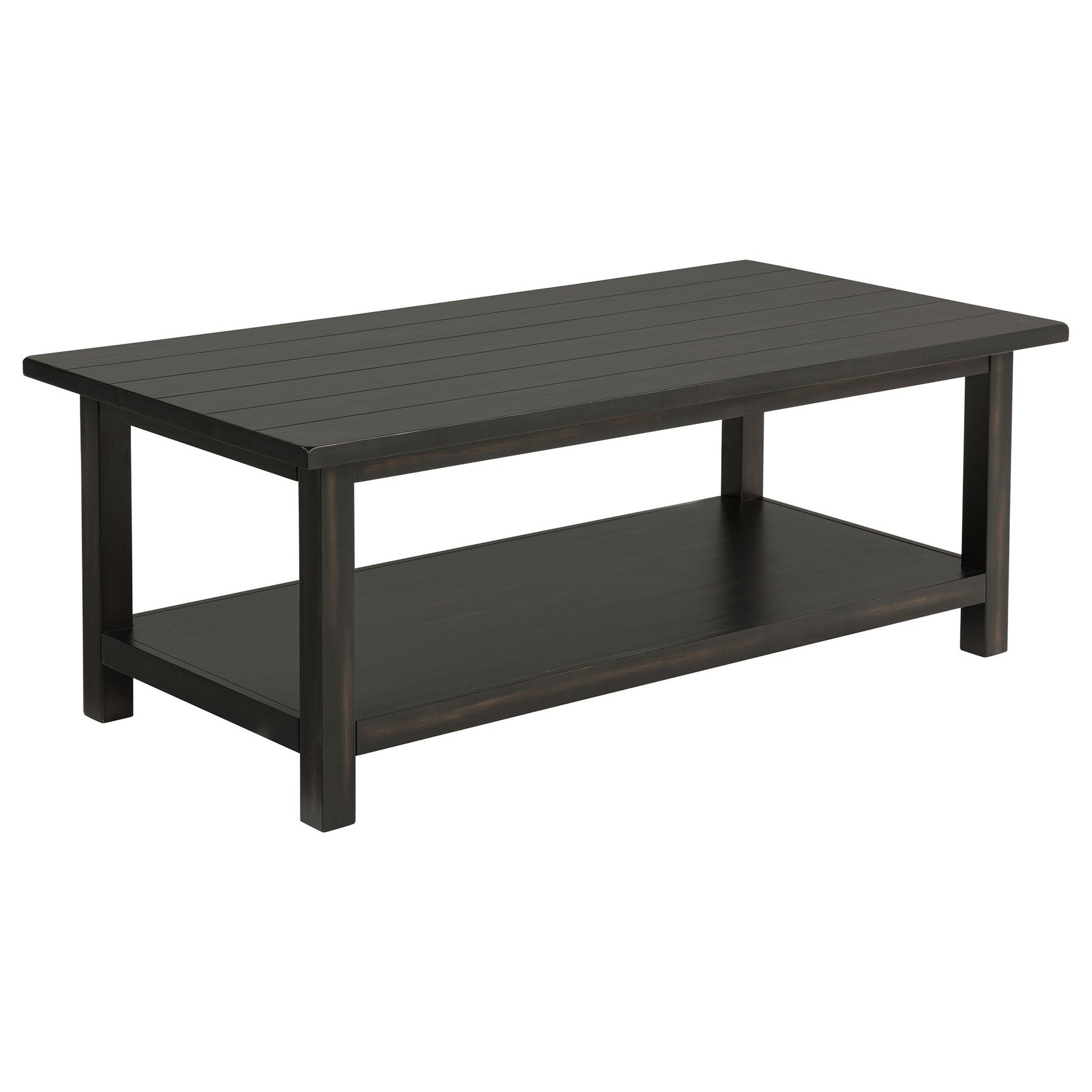 Tampa Furniture Outlet - Coaster - Payne Wood Coffee Table with Shelf Distressed Java - 710568
