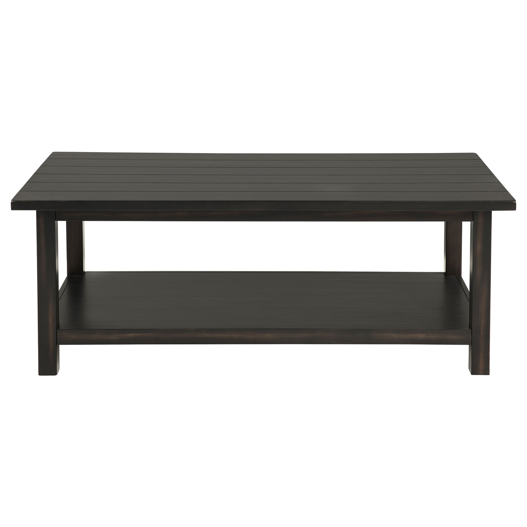 Payne Wood Coffee Table with Shelf Distressed Java
