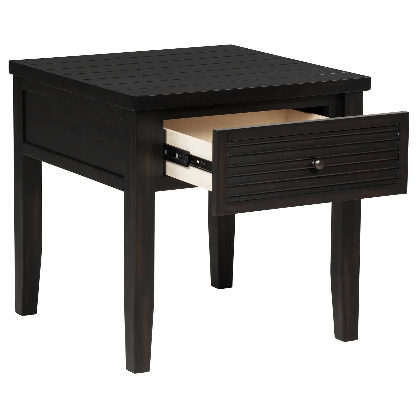 Concord 1-drawer Square End Table Distressed Java - Tampa Furniture Outlet