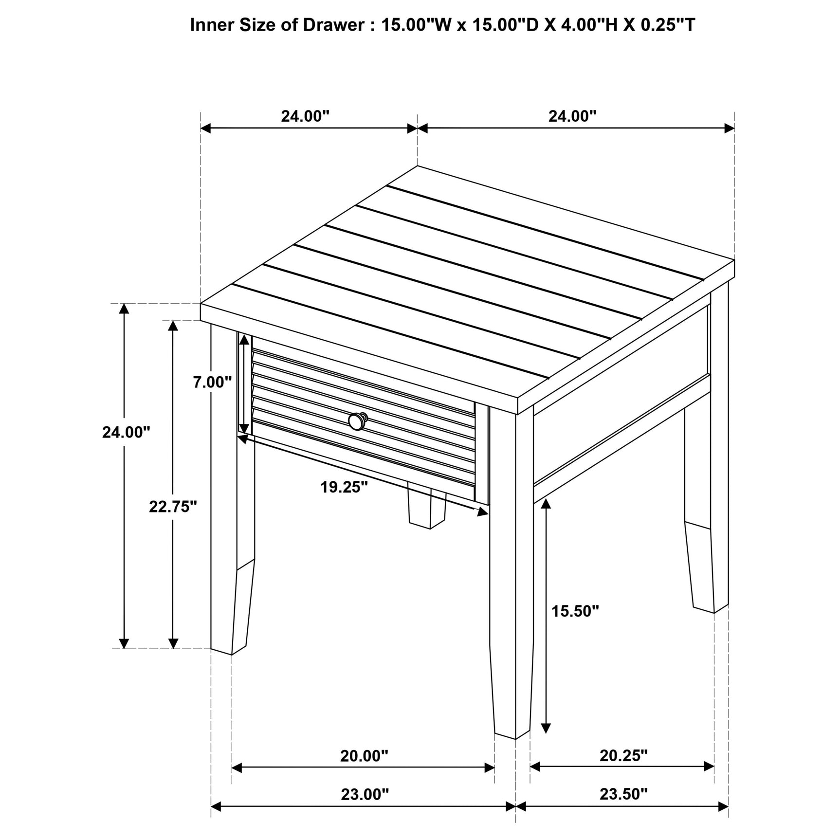 Concord 1-drawer Square End Table Distressed Java - Tampa Furniture Outlet