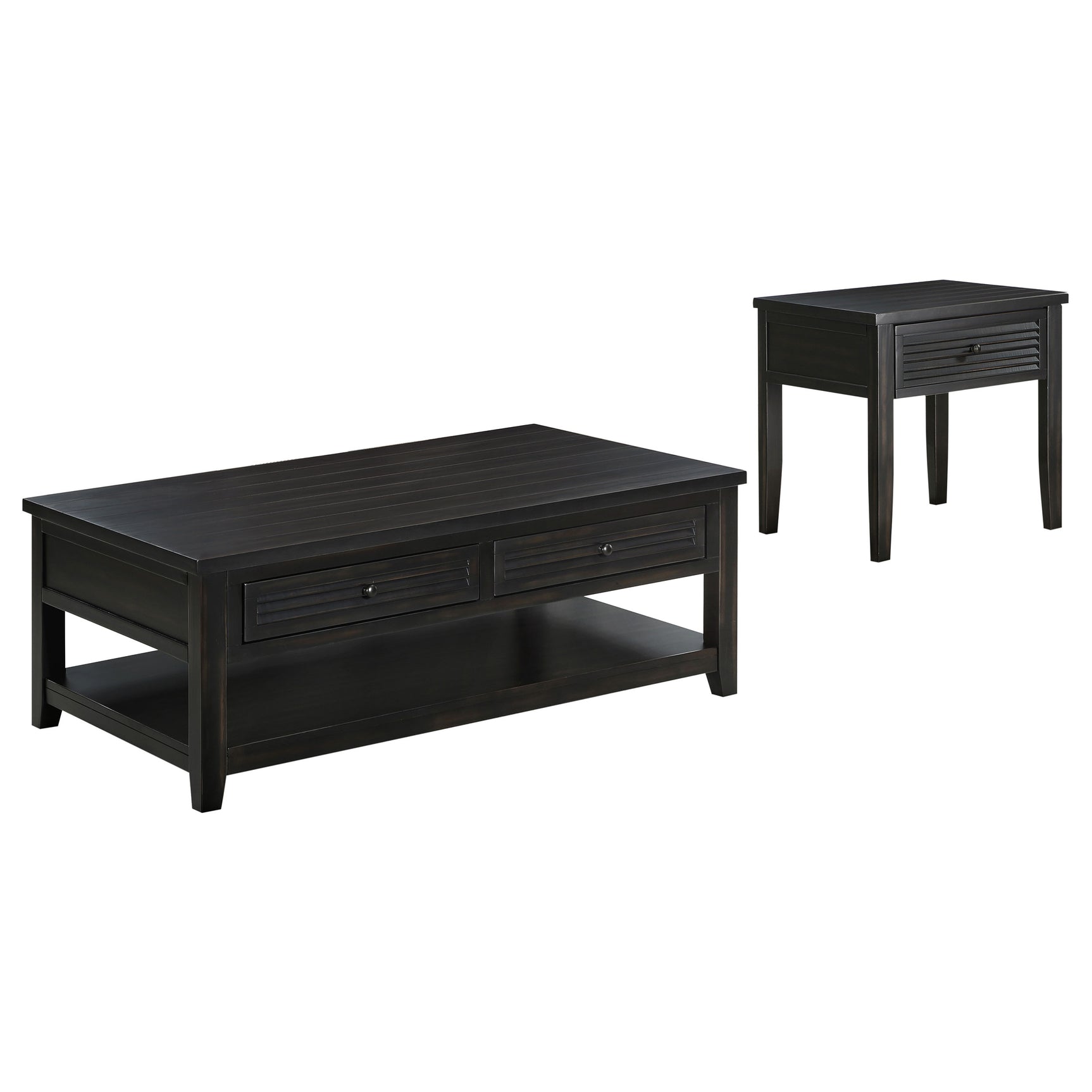 Concord 2-piece Coffee and End Table Set Distressed Java - Tampa Furniture Outlet