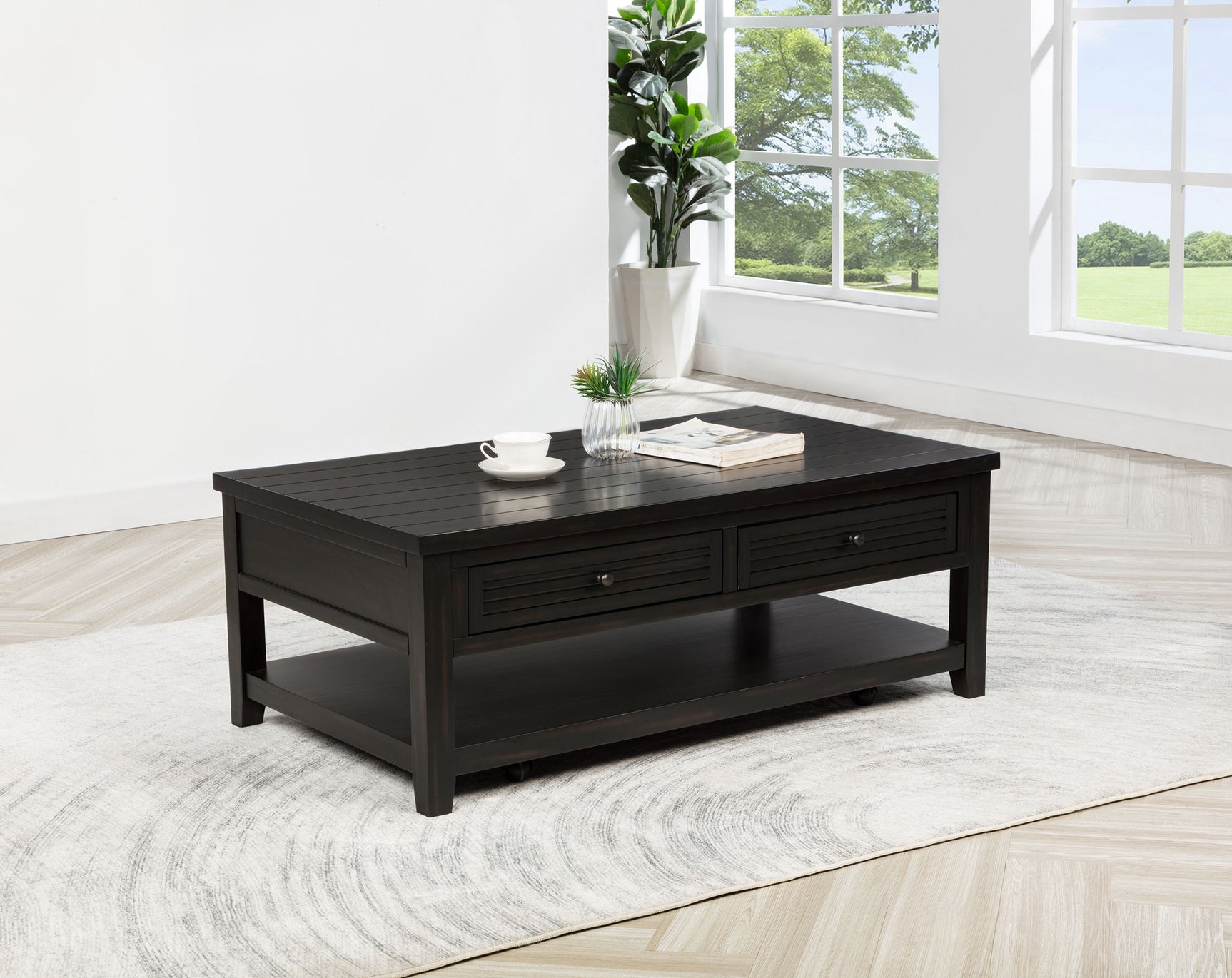 Concord 2-drawer Rectangular Coffee Table Distressed Java - Tampa Furniture Outlet