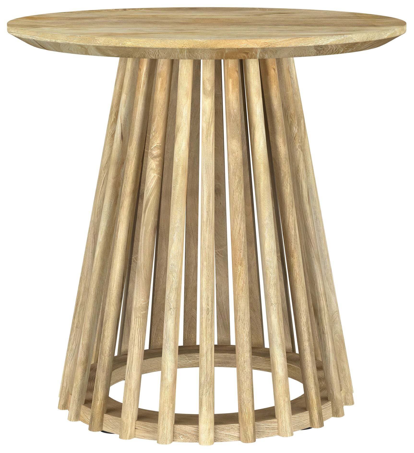 Touhy Round Solid Wood End Side Table Natural Mango - Tampa Furniture Outlet