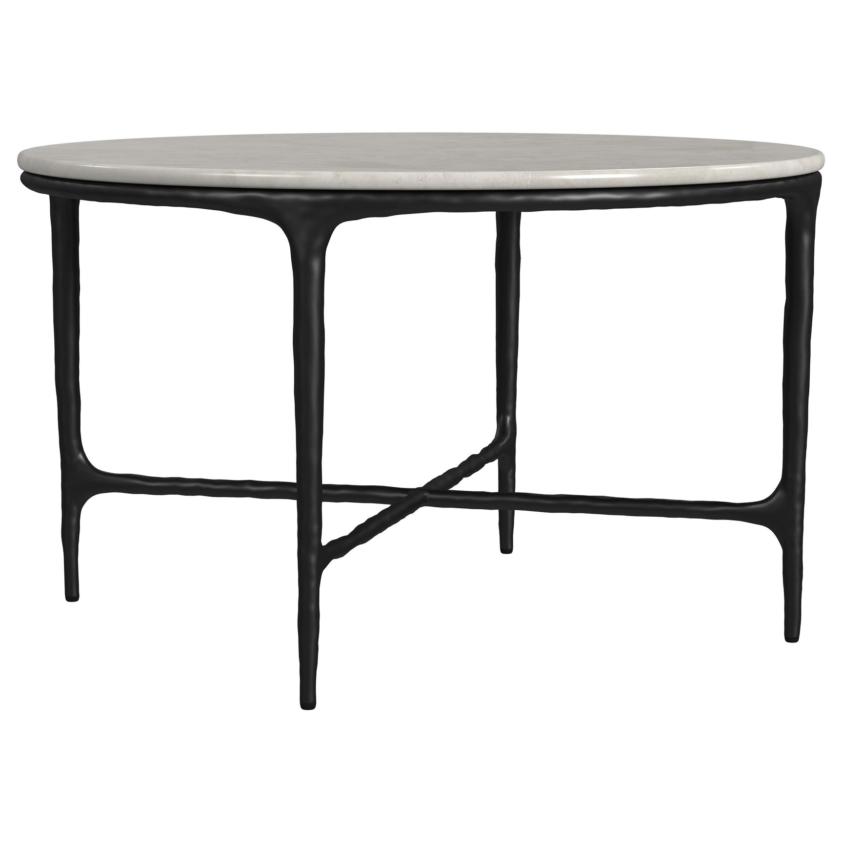 Hermas 2-piece Round Marble Coffee and End Table Set White - Tampa Furniture Outlet