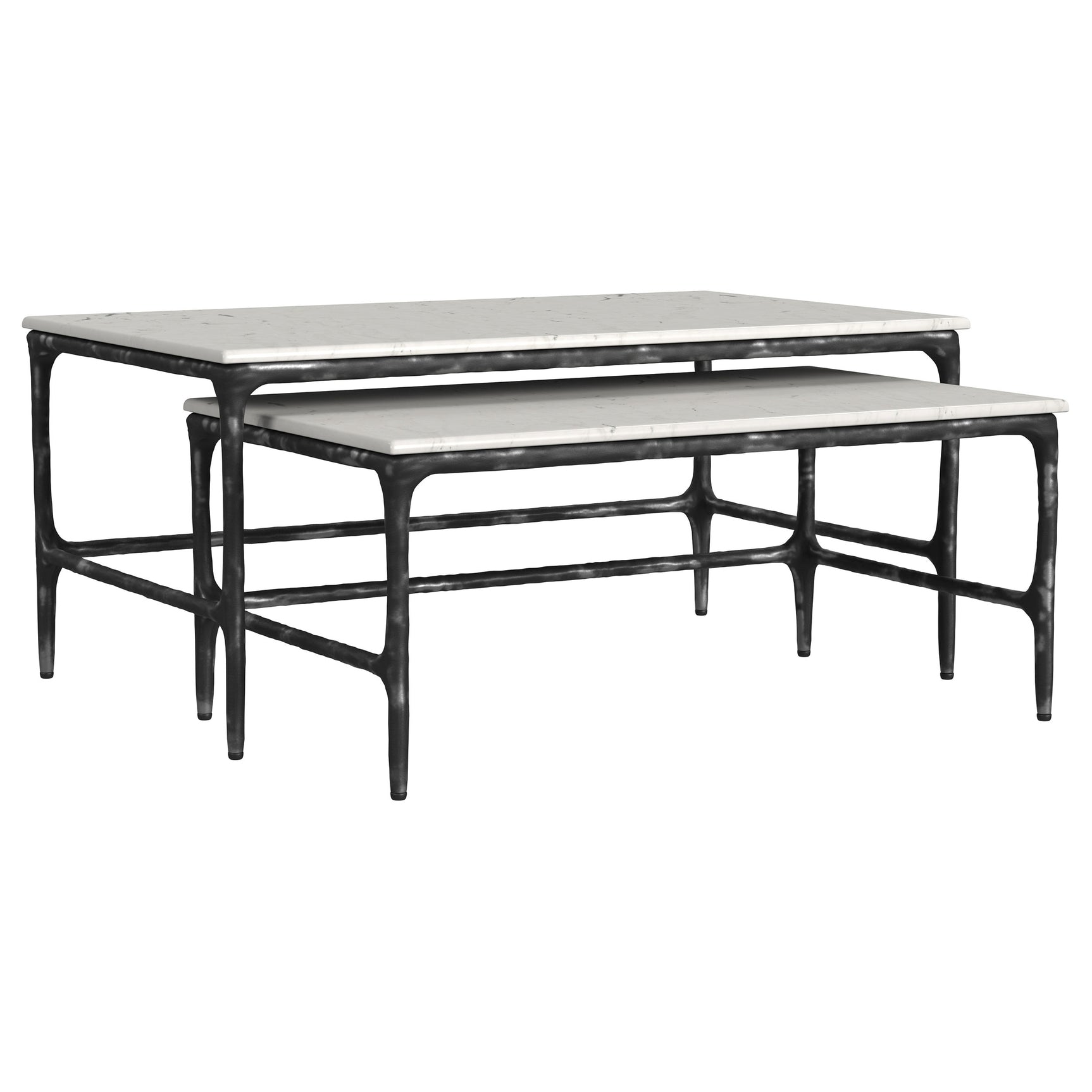 Tampa Furniture Outlet - Coaster - Ebby 2-piece Genuine Marble Top Nesting Coffee Tables White - 710740