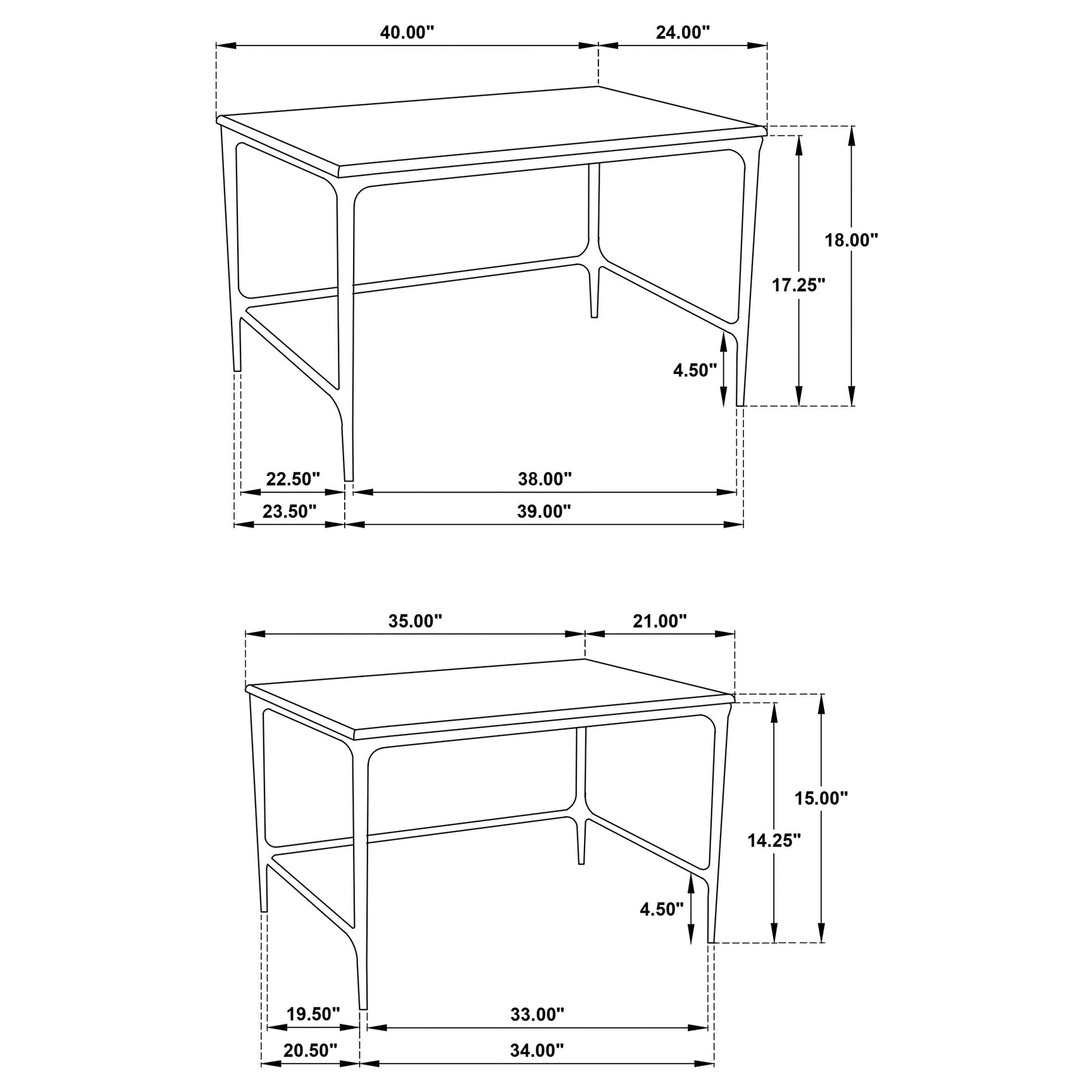 Ebby 2-piece Genuine Marble Top Nesting Coffee Tables White - Tampa Furniture Outlet