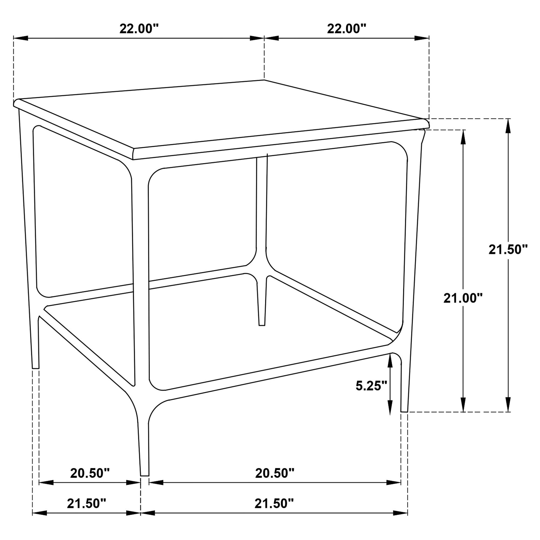 Ebby Square Genuine Marble Top Metal End Table White - Tampa Furniture Outlet
