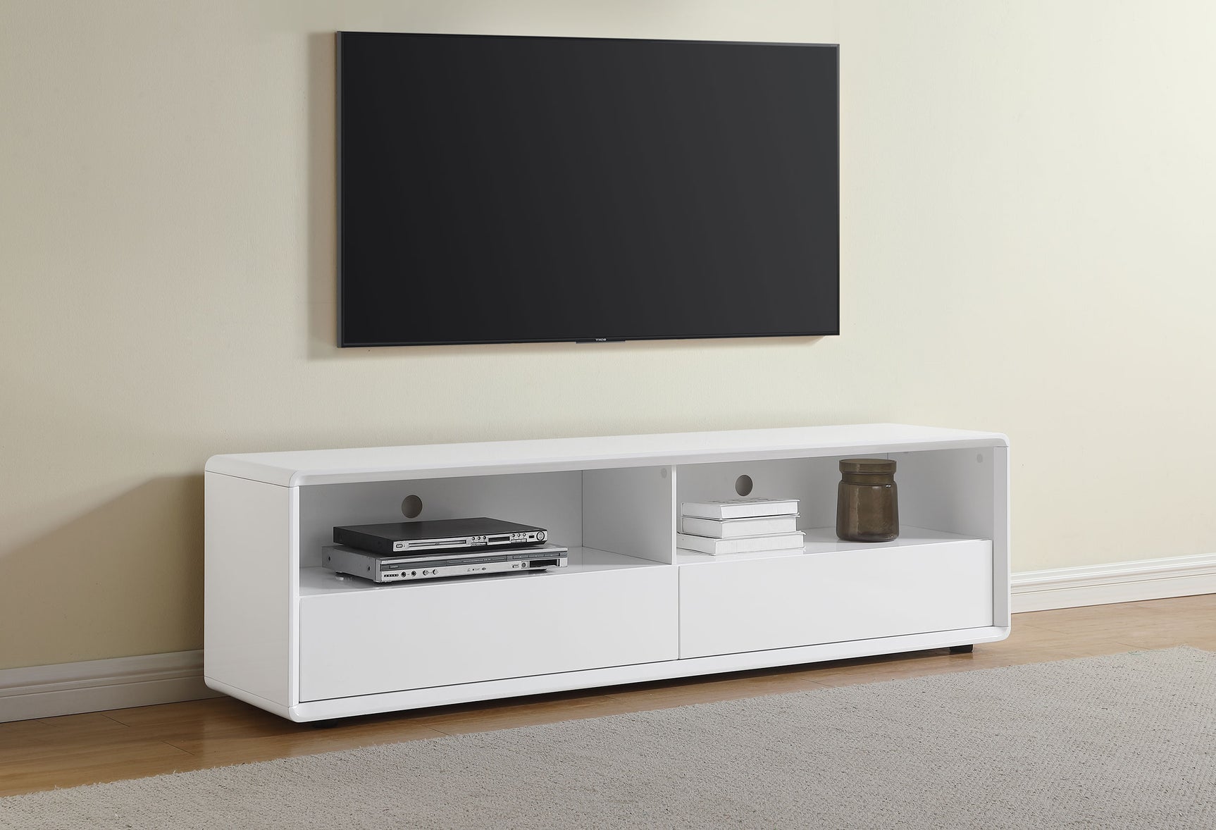 Ellice 71-inch TV Stand Media Console White - Tampa Furniture Outlet