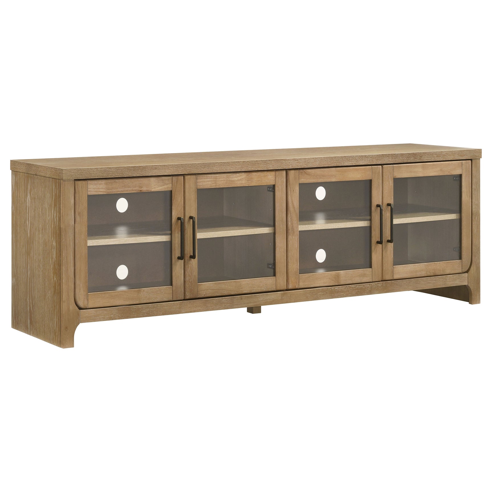 Tampa Furniture Outlet - Coaster - Brenham 79-inch 4-door TV Stand Media Console Washed Oak - 720130