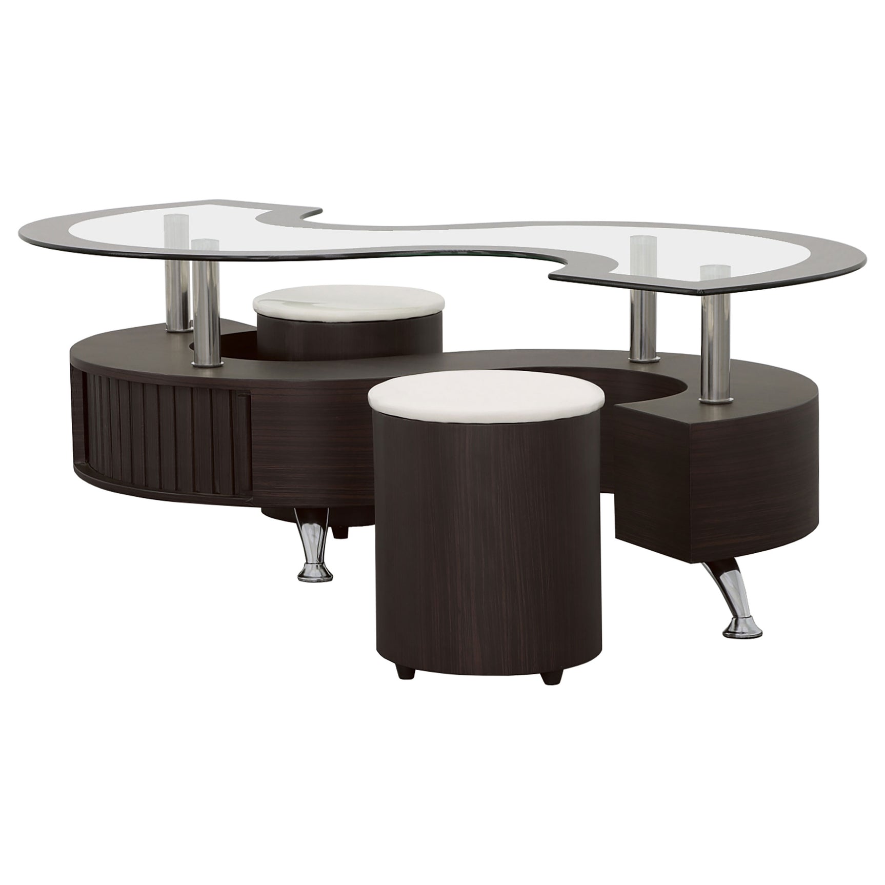 Buckley 3-piece Coffee Table and Stools Set Cappuccino - Tampa Furniture Outlet