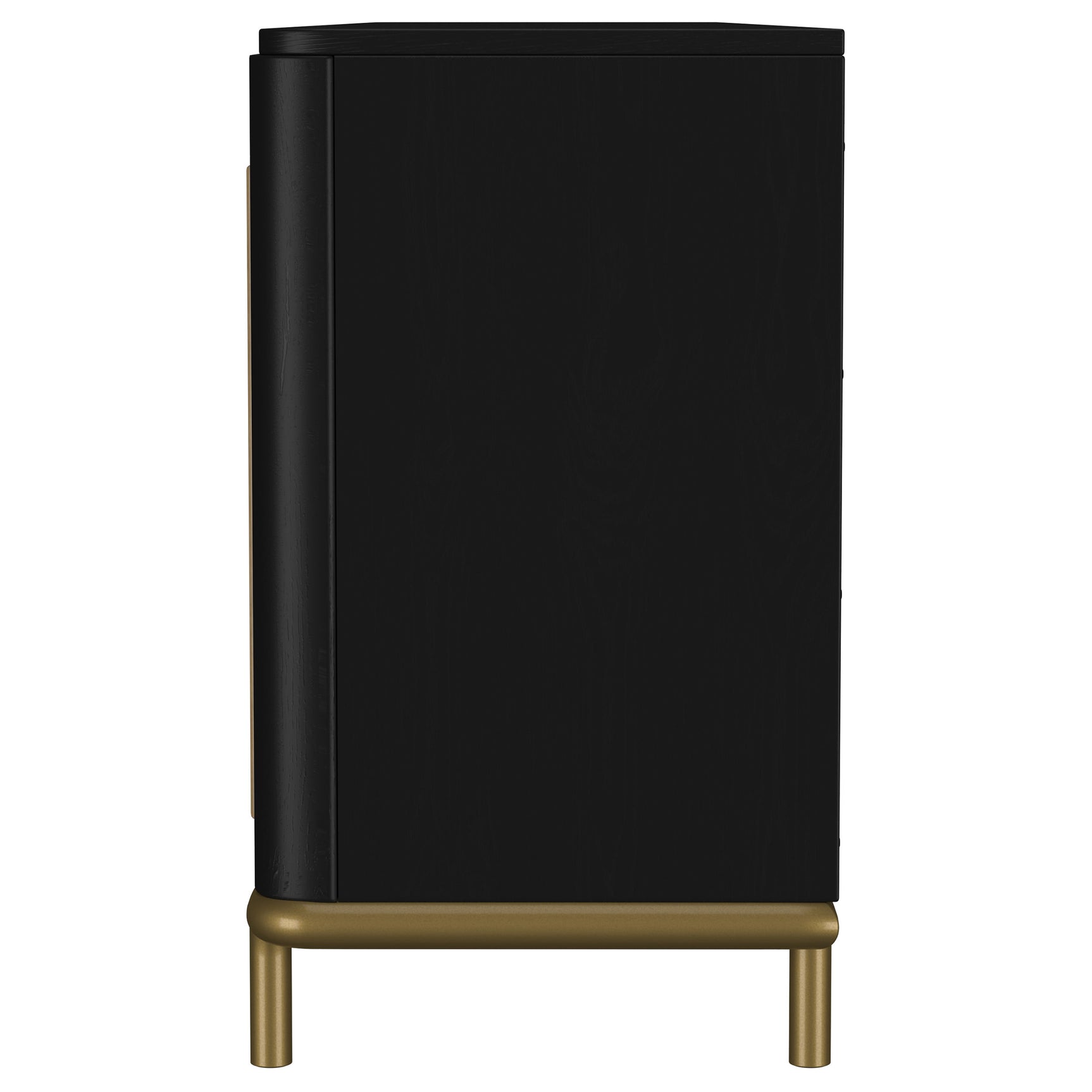 Arini Rattan Cane 2-door TV Stand Media Console Black - Tampa Furniture Outlet