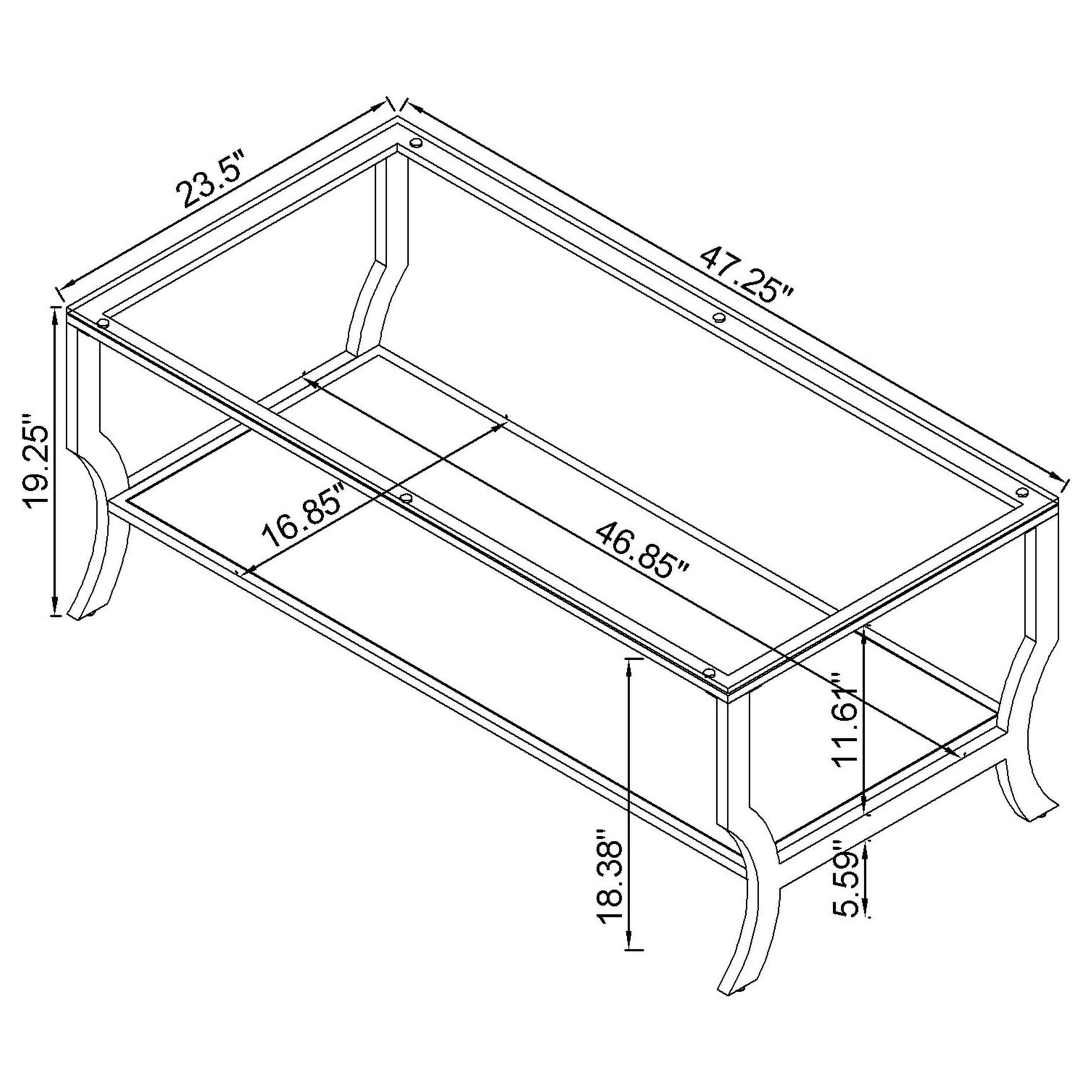Saide 2-piece Glass Top Coffee and End Table Set Chrome - Tampa Furniture Outlet