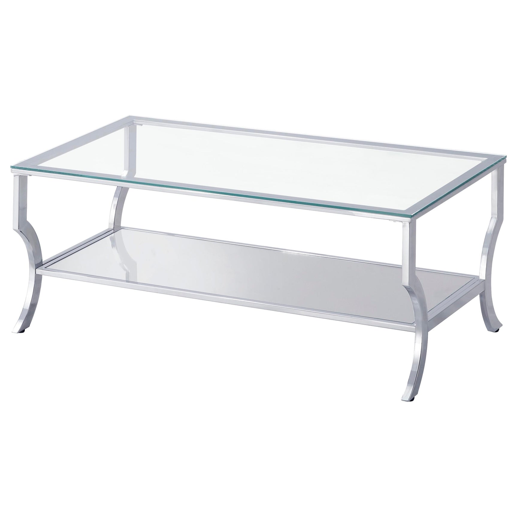 Saide 3-piece Glass Top Coffee and End Table Set Chrome - Tampa Furniture Outlet