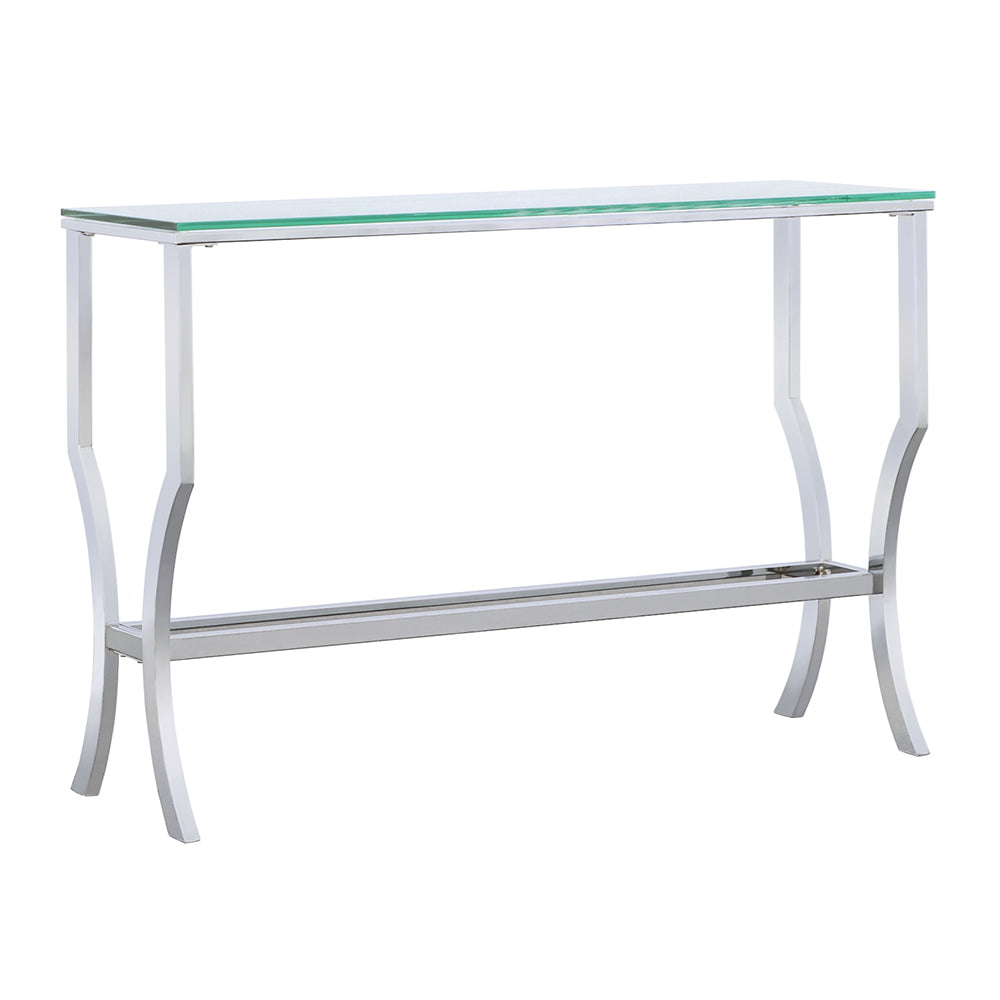 Tampa Furniture Outlet - Coaster - Saide Rectangular Glass Top Entryway Console Table Chrome - 720339