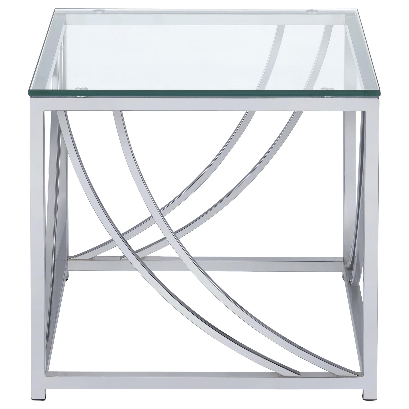Lille 2-piece Glass Top Coffee And End Table Set Chrome - Tampa Furniture Outlet