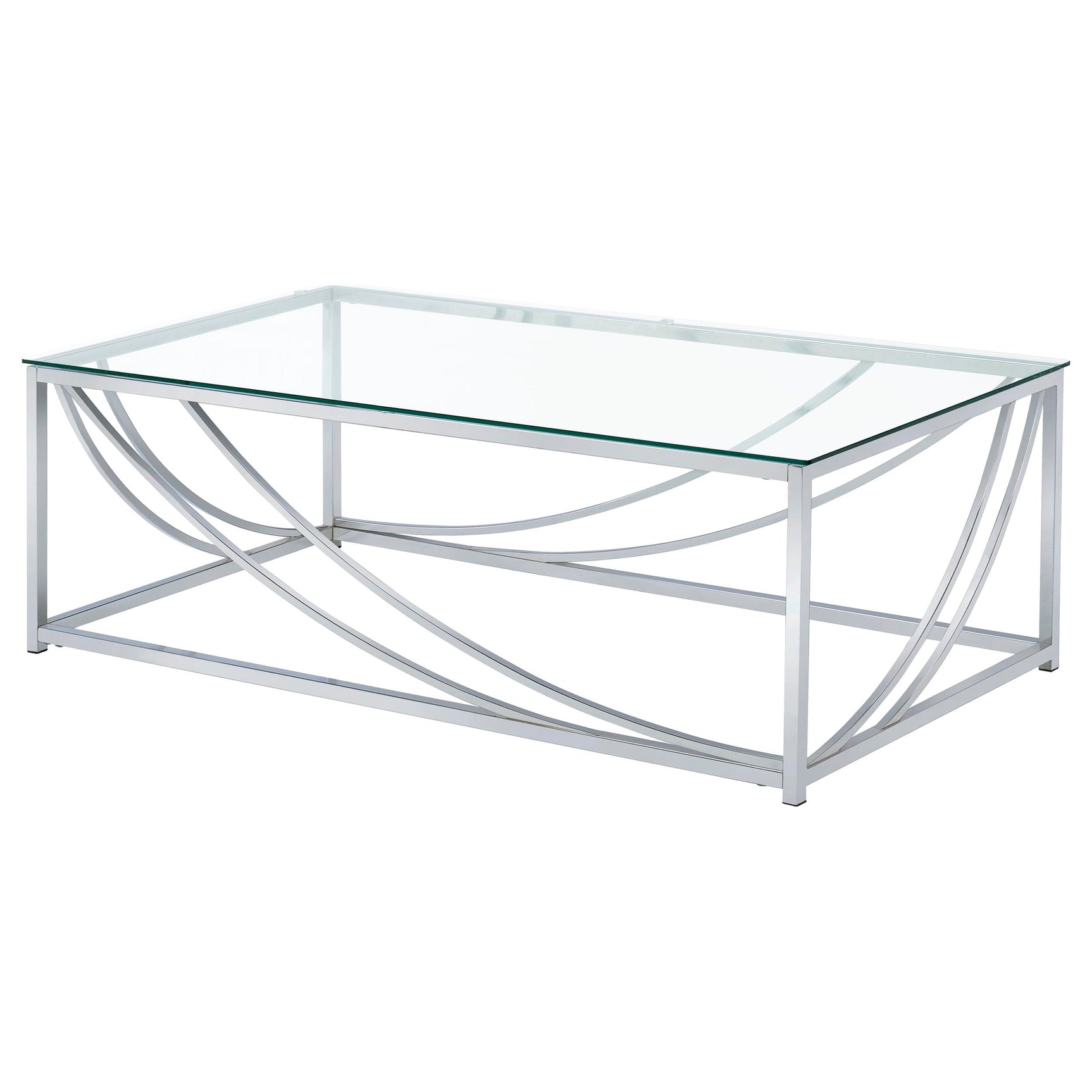 Lille 2-piece Glass Top Coffee And End Table Set Chrome - Tampa Furniture Outlet