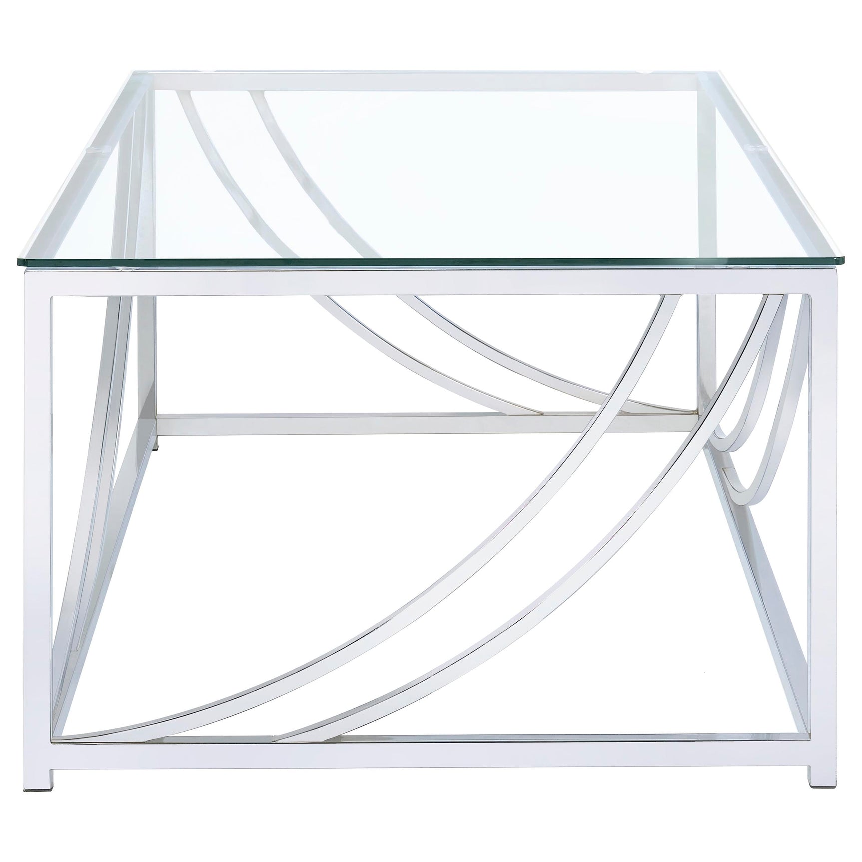 Lille 2-piece Glass Top Coffee And End Table Set Chrome - Tampa Furniture Outlet