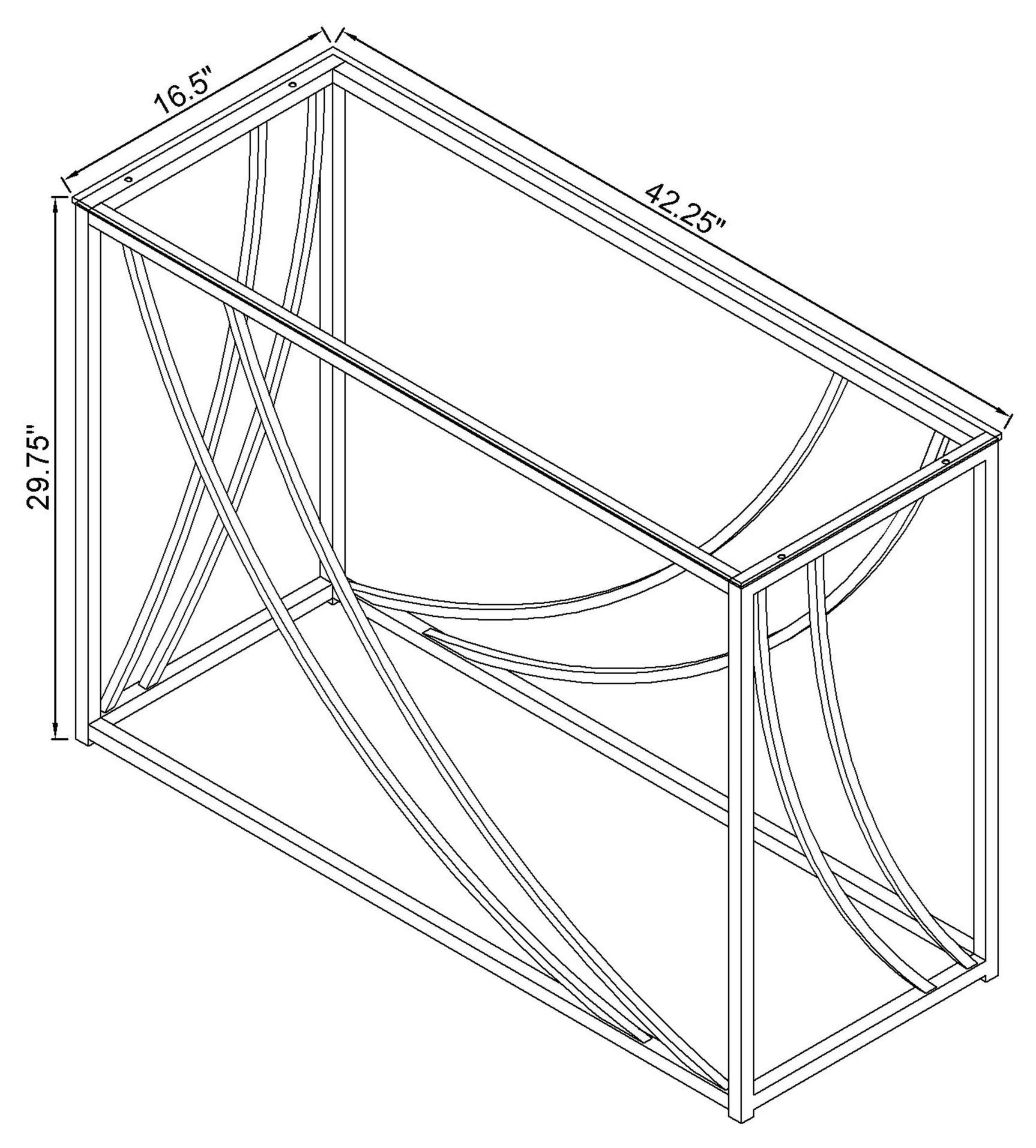 Lille Glass Top Entryway Console Table Accents Chrome - Tampa Furniture Outlet