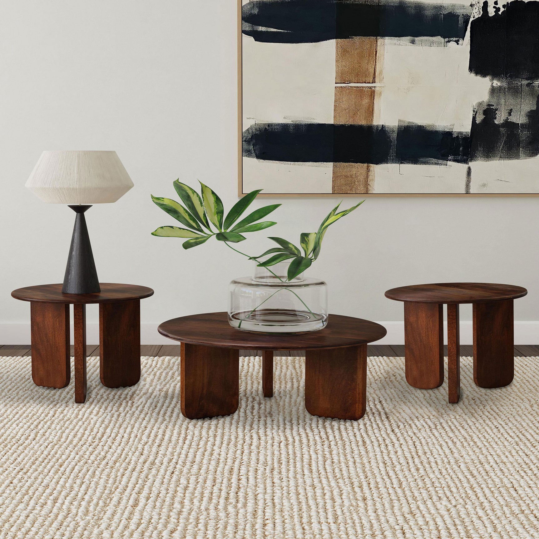 Tampa Furniture Outlet - Coaster - Dale 3-piece Solid Wood Coffee and End Table Set Brown - 721998-S3