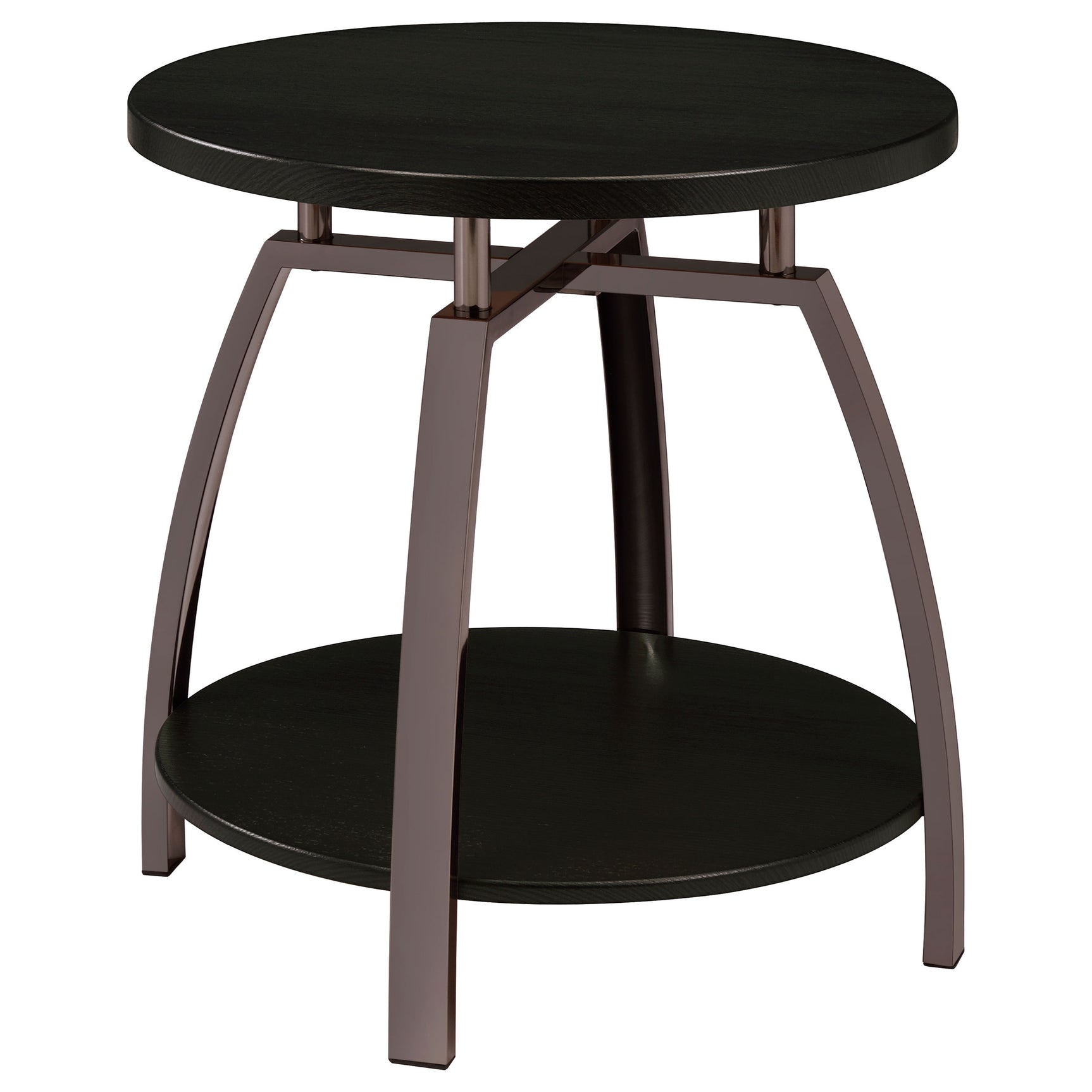 Tampa Furniture Outlet - Coaster - Dacre Round Engineered Wood Top Side End Table Dark Charcoal - 722207